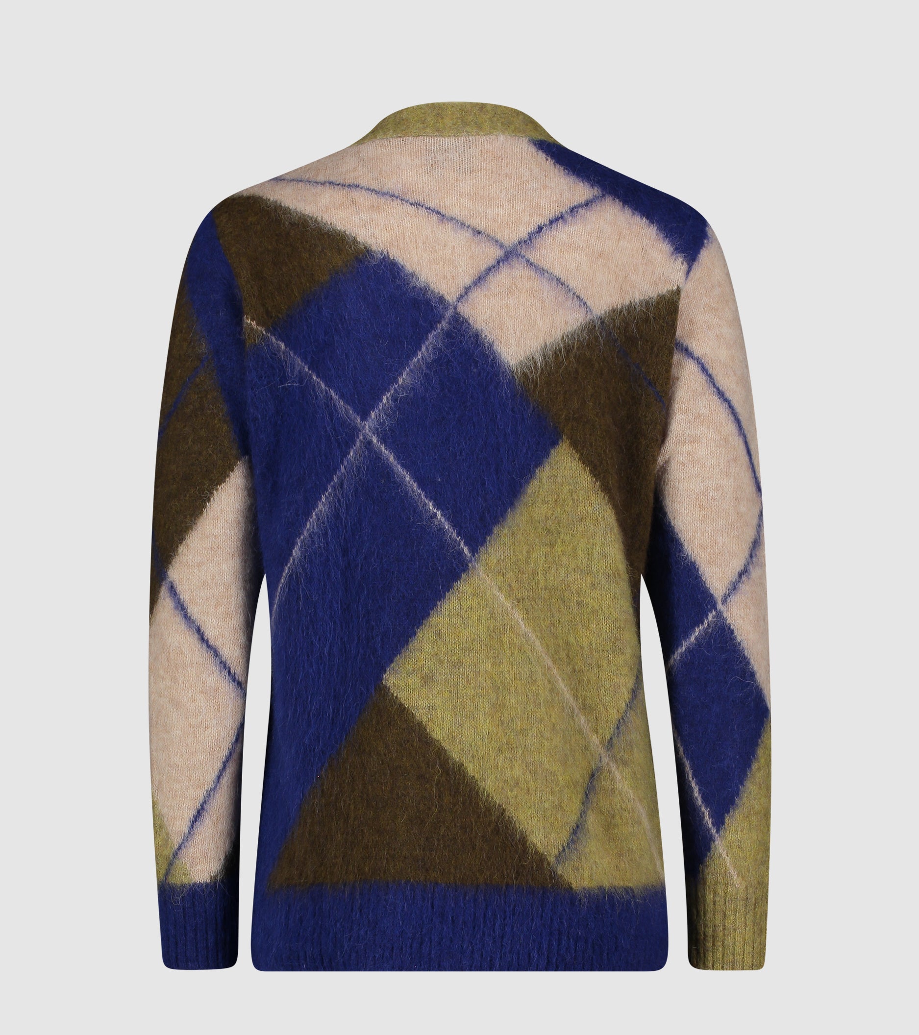 Cárdigan de lana de alpaca y rombos