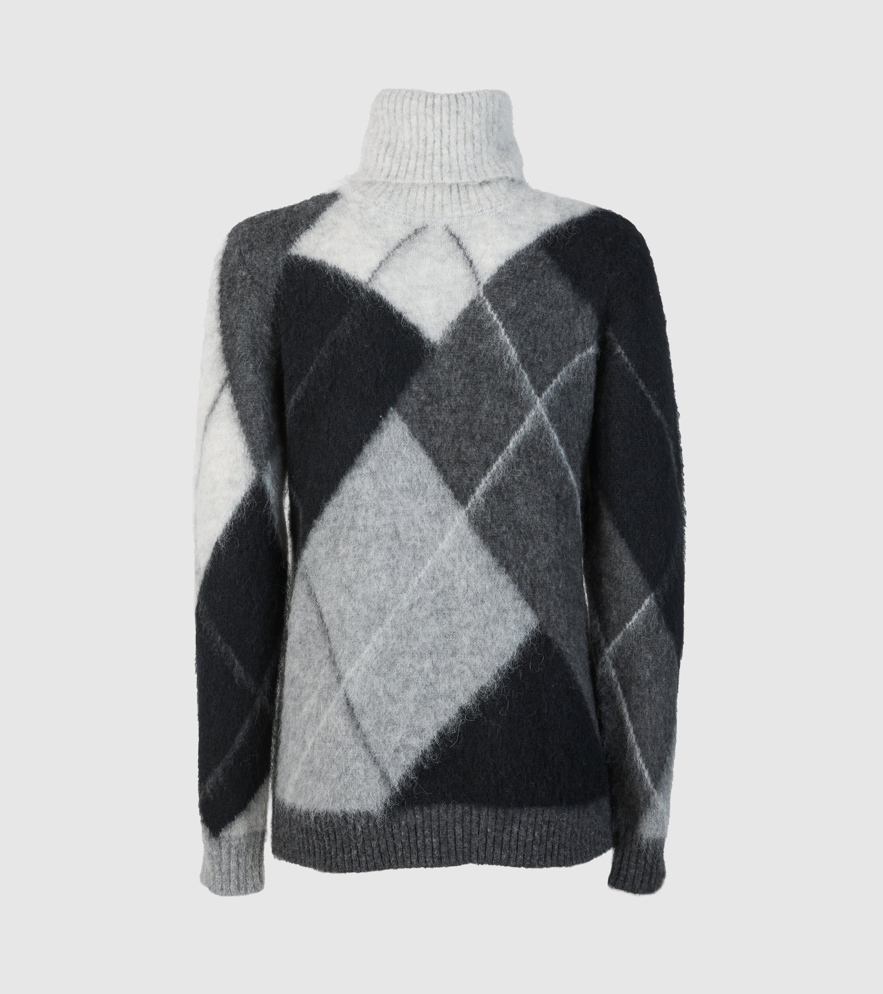 Maglia dolcevita in alpaca e lana argyle