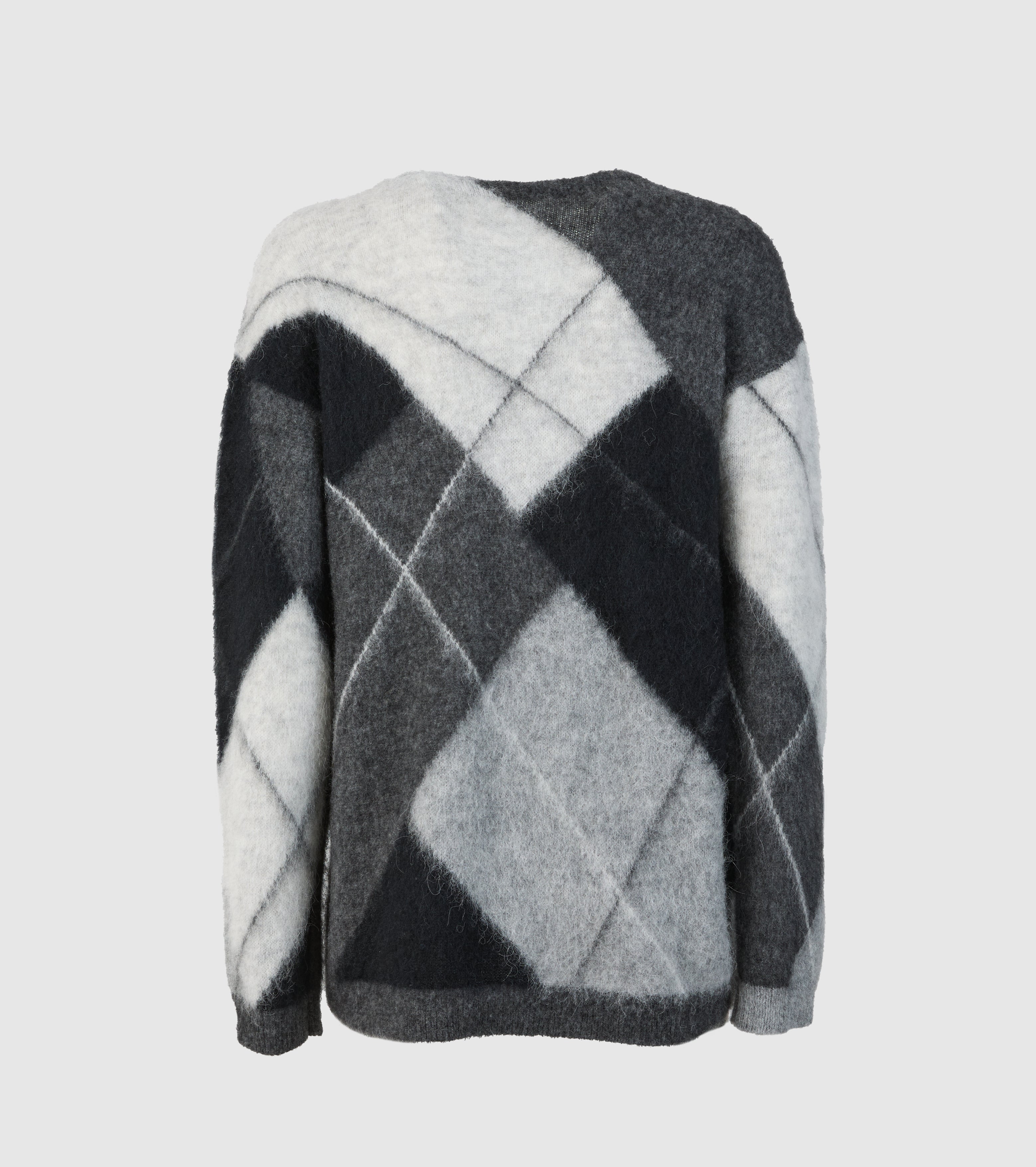 Sweater med V-hals i uld og alpaka