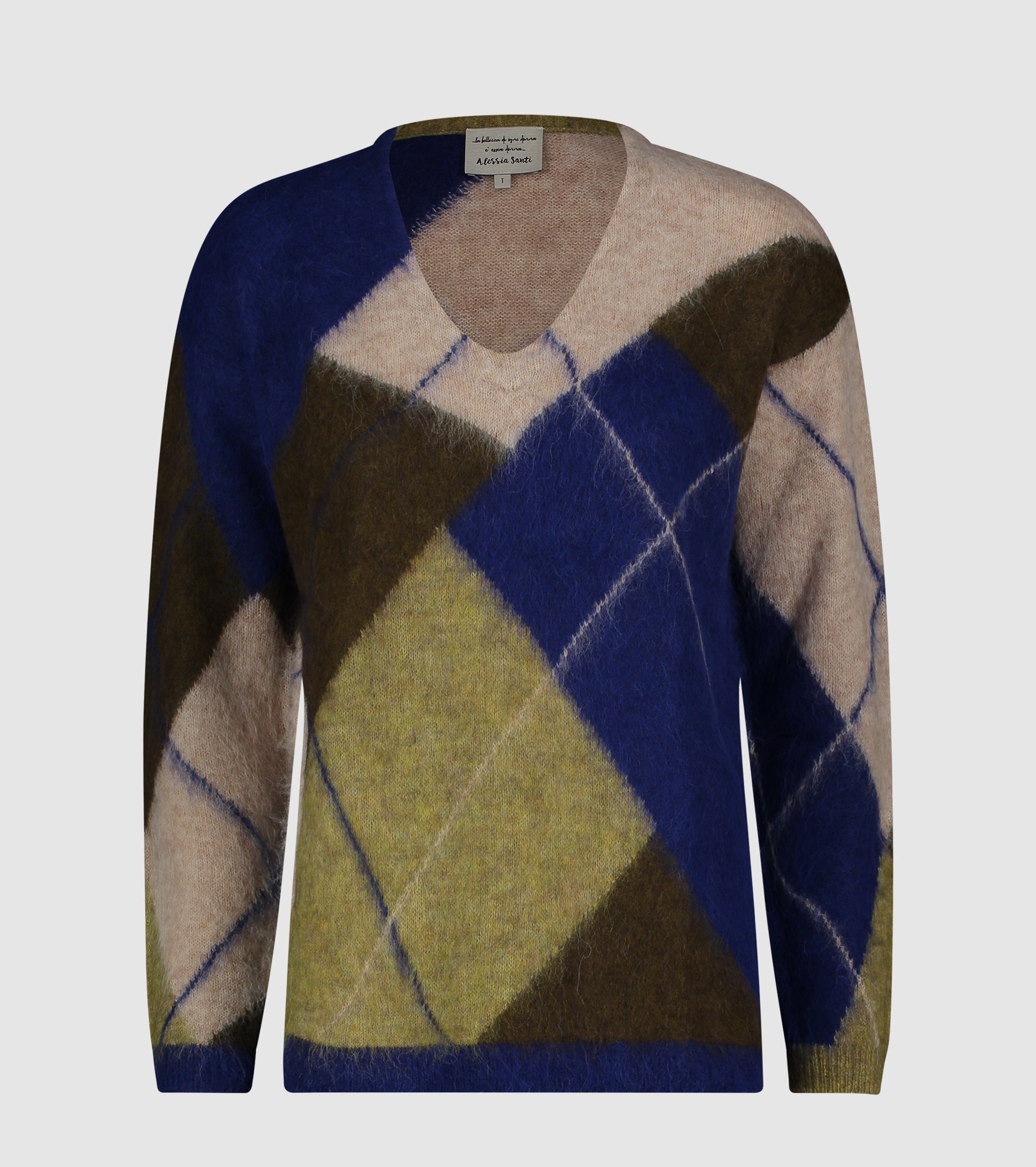 Suéter de lana y alpaca con cuello en V