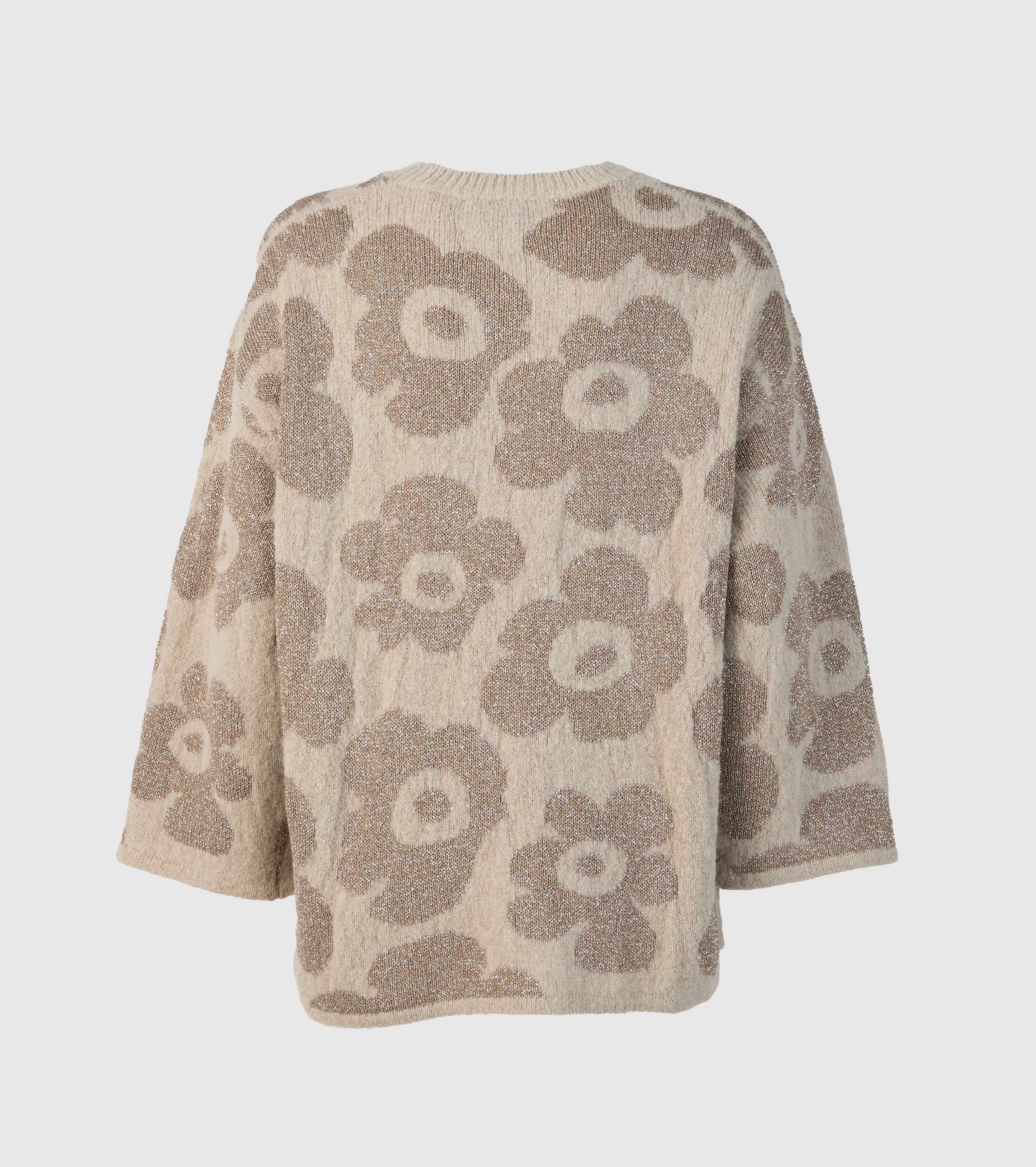 Maglia girocollo in alpaca e lana jacquard