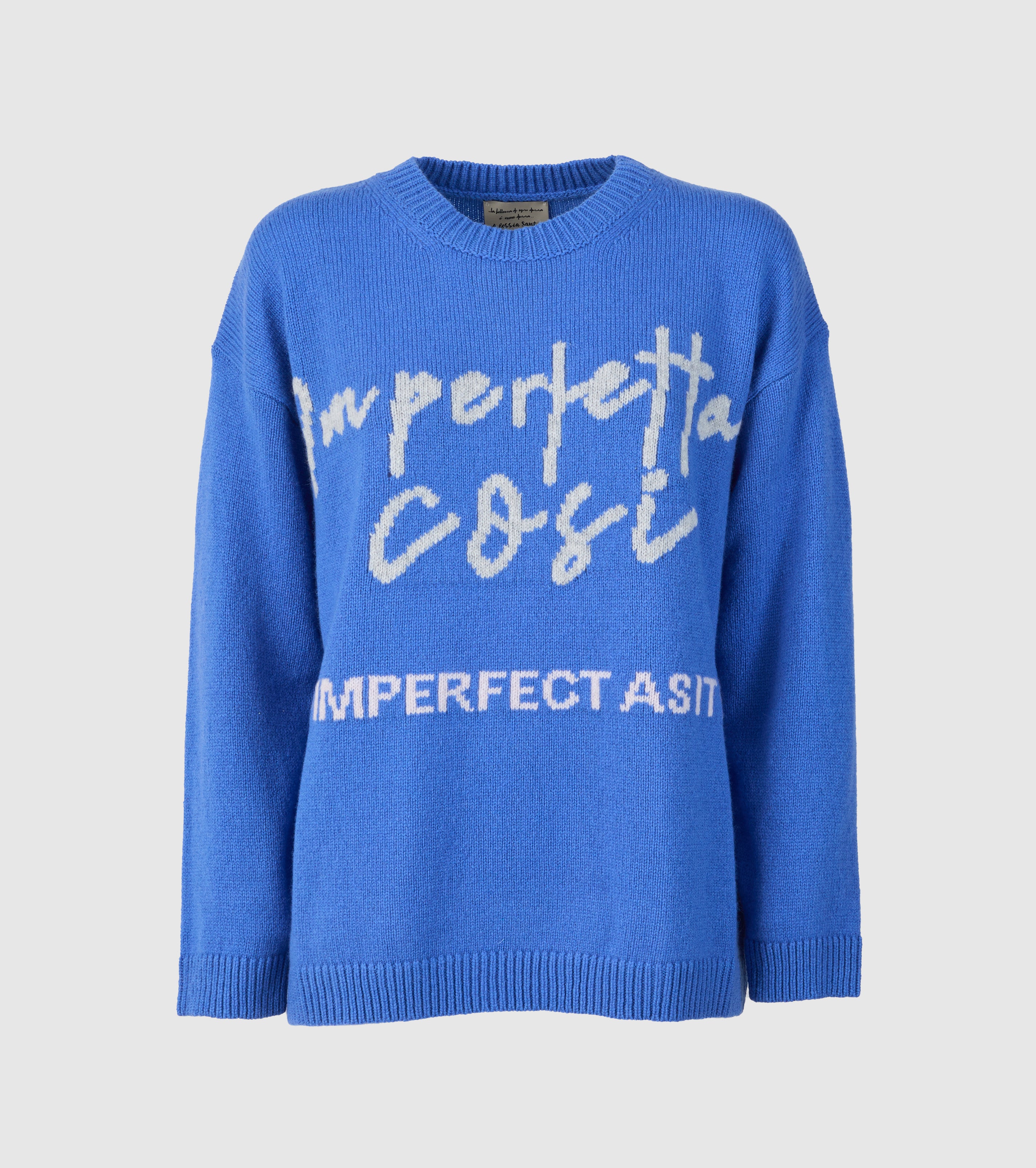 Maglia in lana e cashmere con lettering