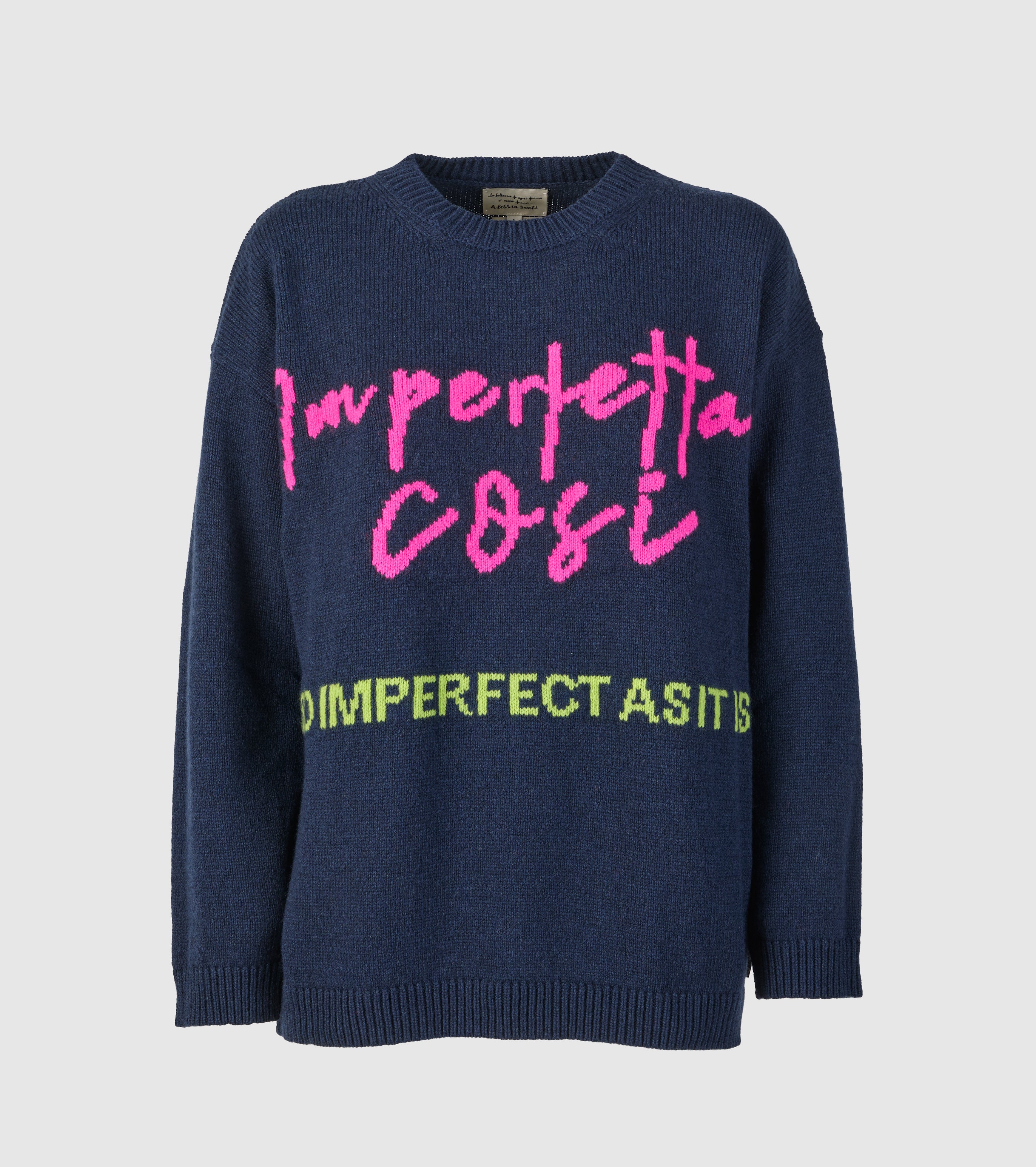 Uld- og kashmirtrøje med bogstaver