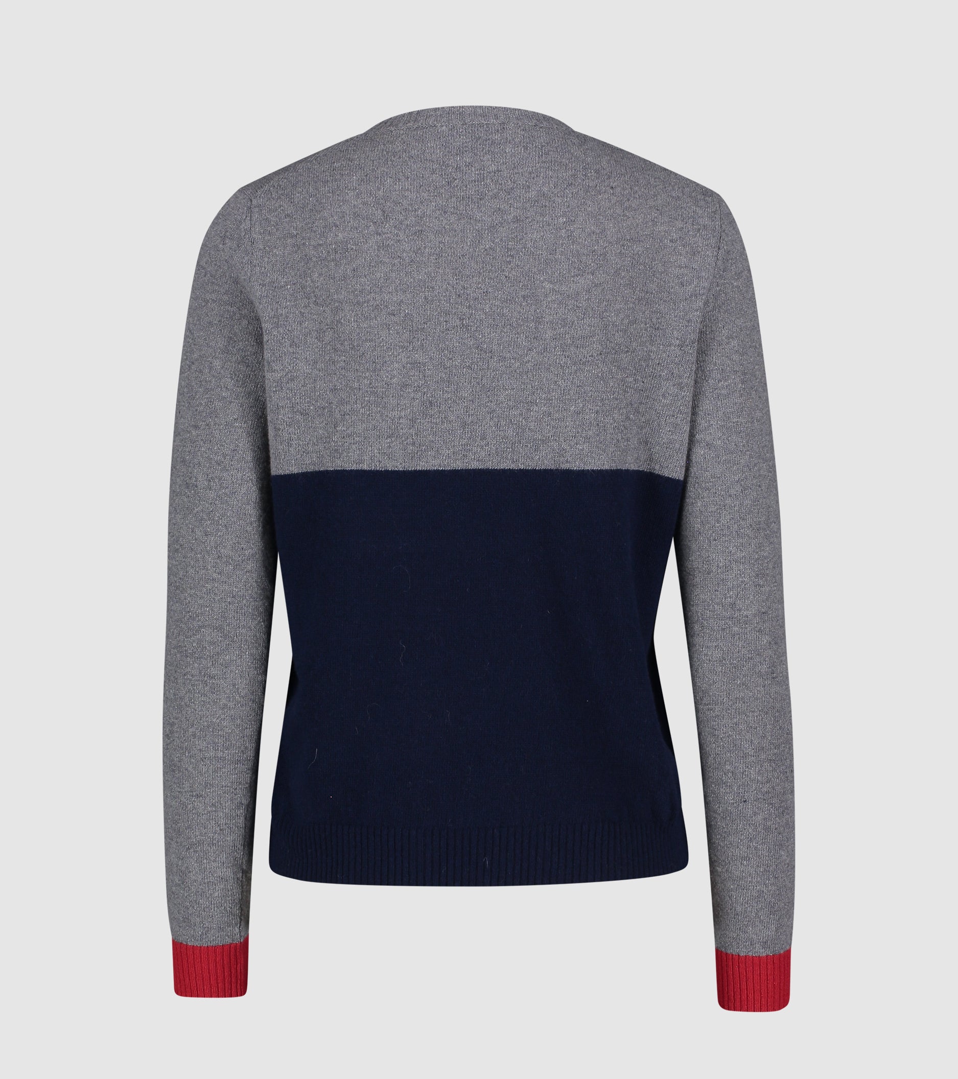 Suéter de cuello redondo de lana y cachemira con letras.