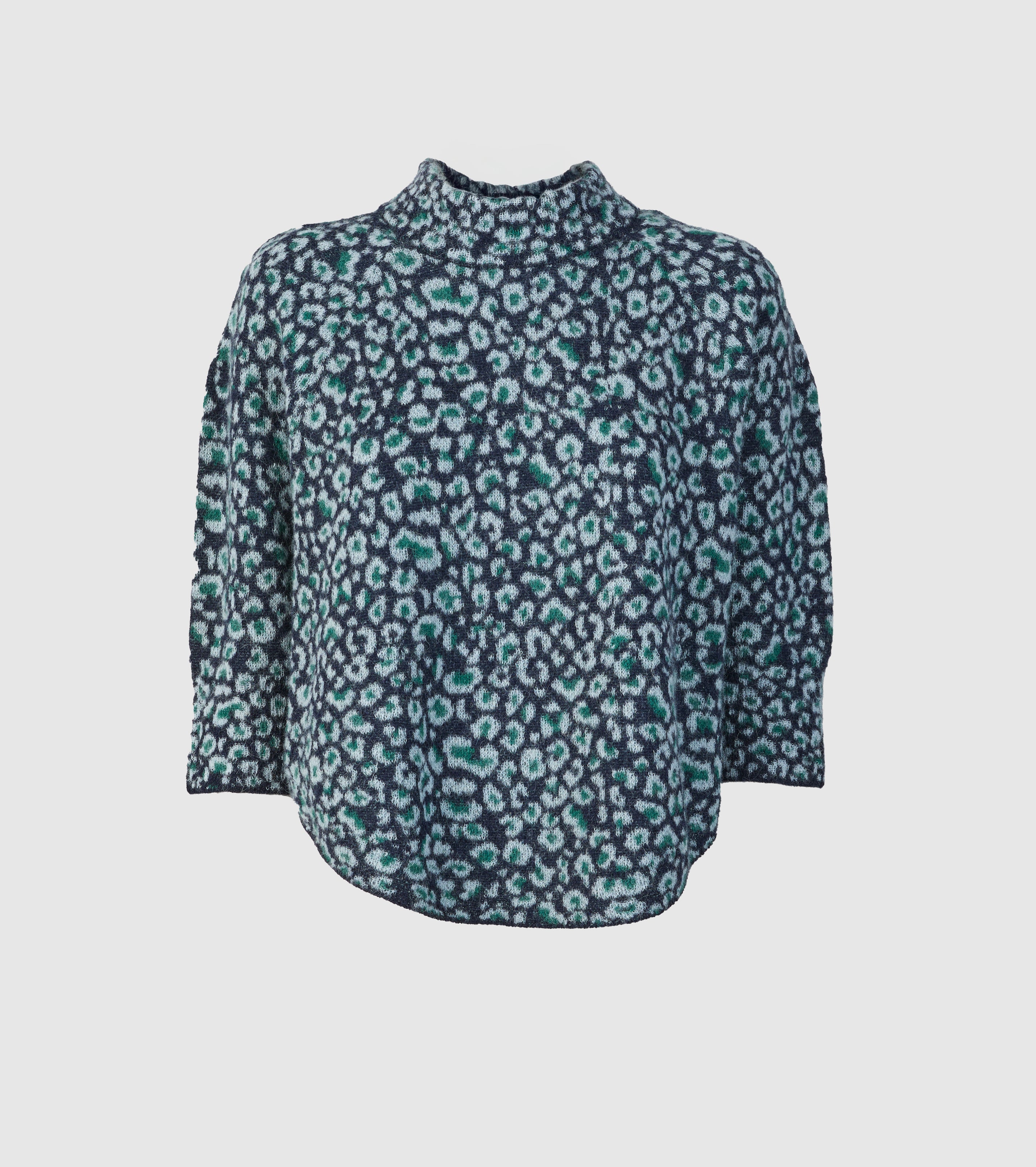 Maglia girocollo in alpaca jacquard
