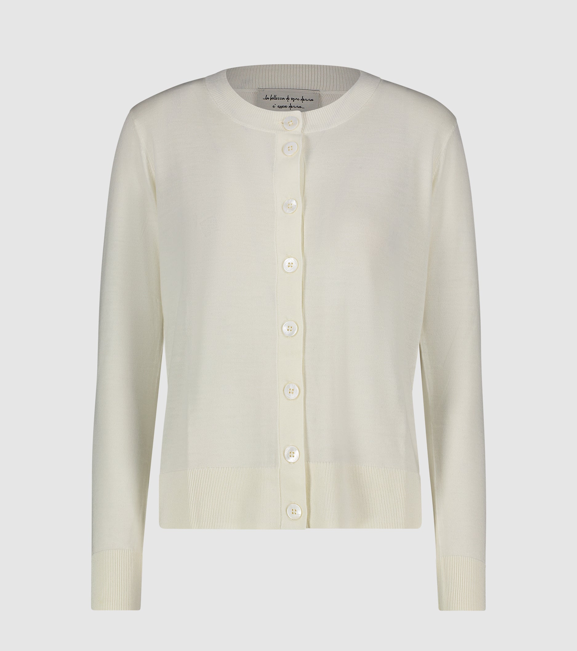 Cárdigan de lana con cuello redondo