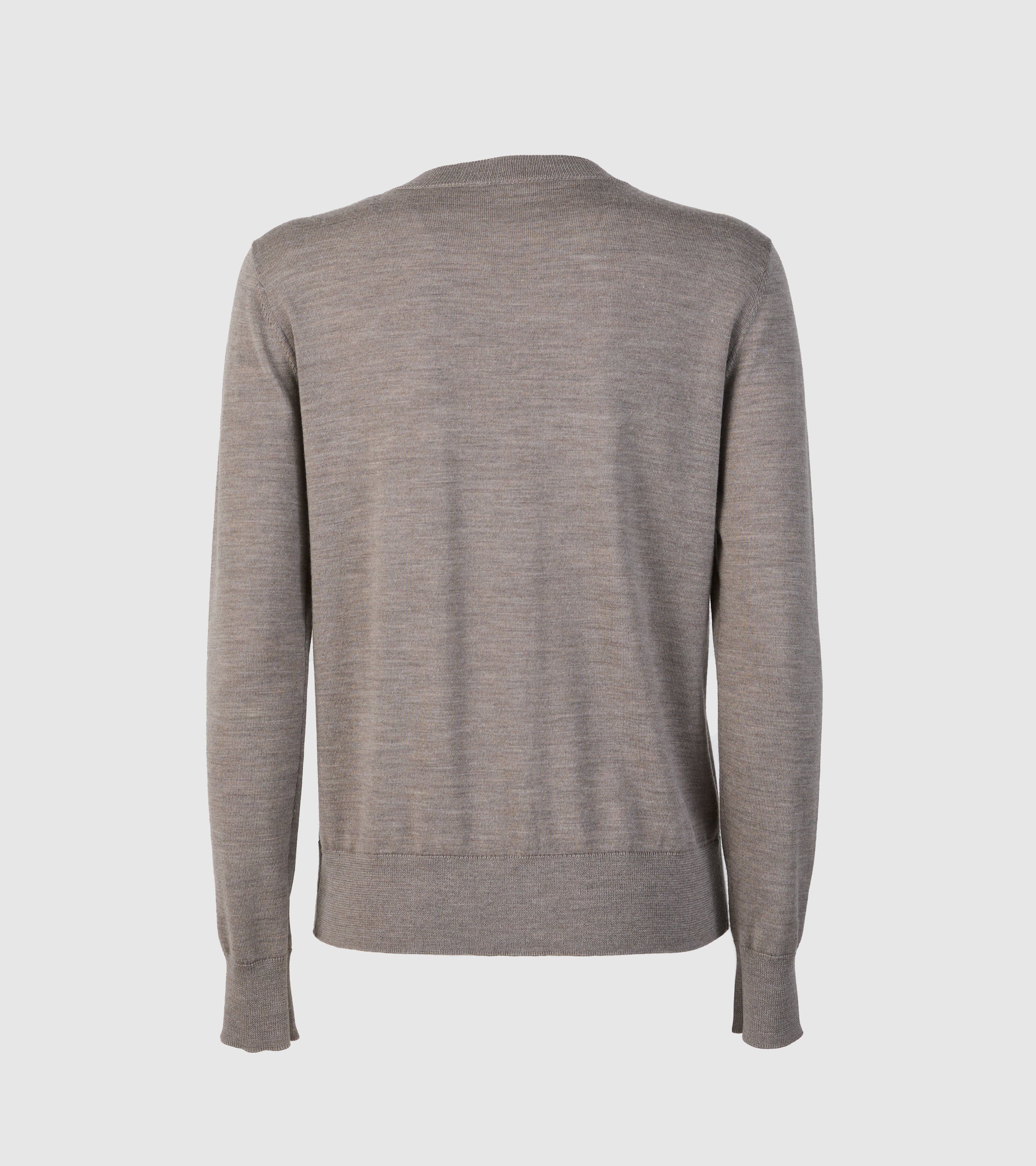Crew neck wool cardigan