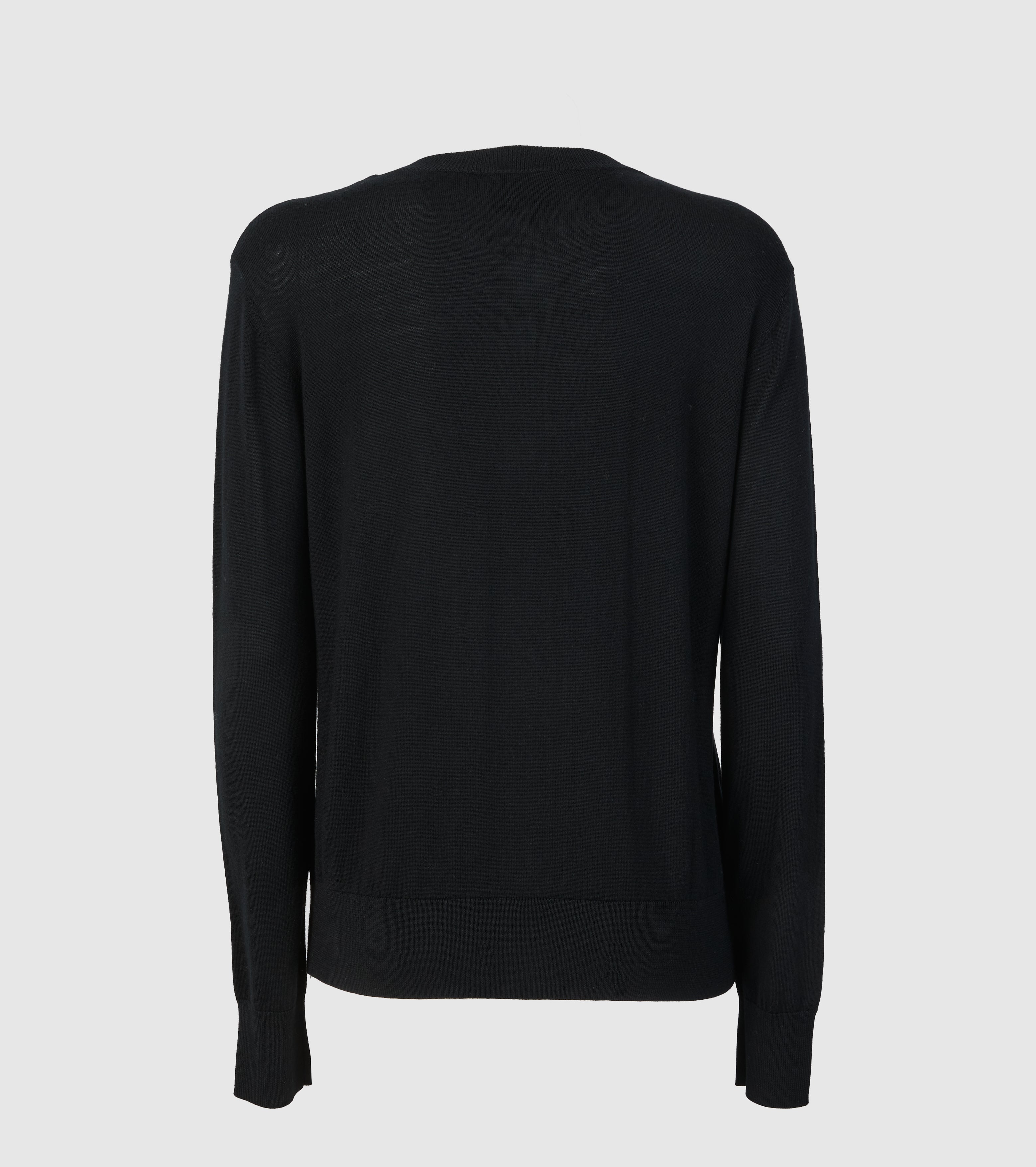 Crew neck wool cardigan
