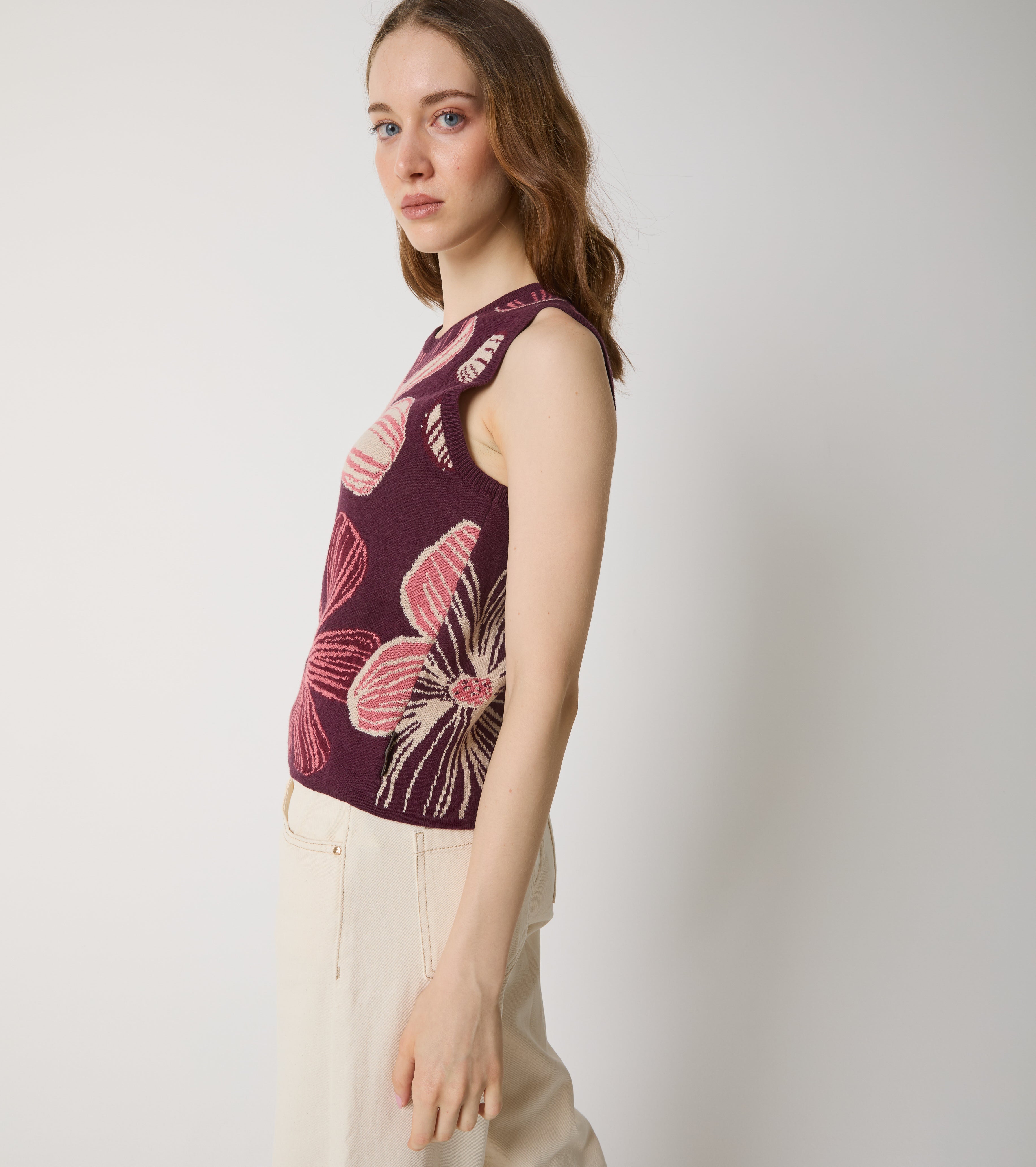 Gilet in misto lana jacquard