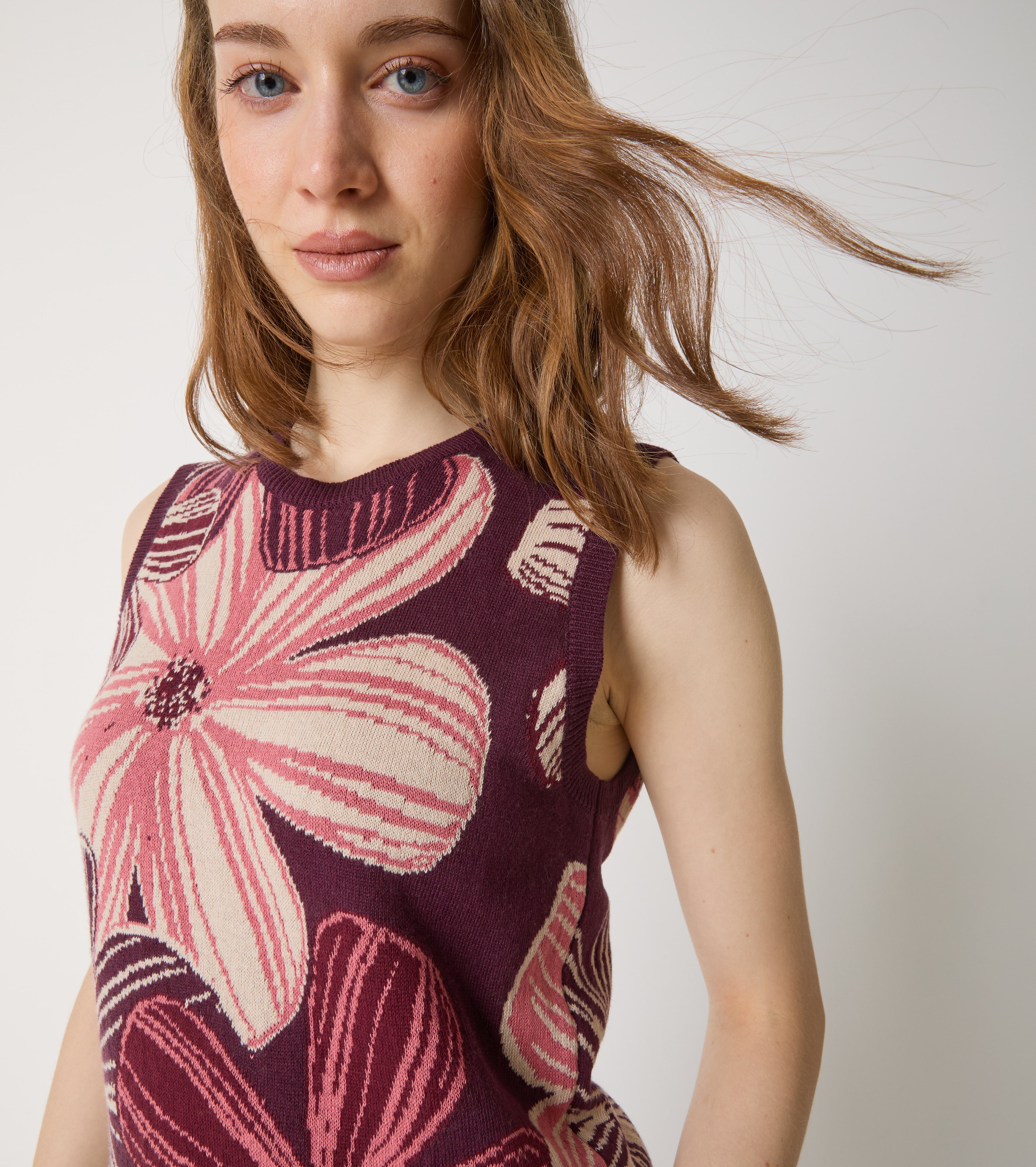 Jacquard-vest i uldblanding