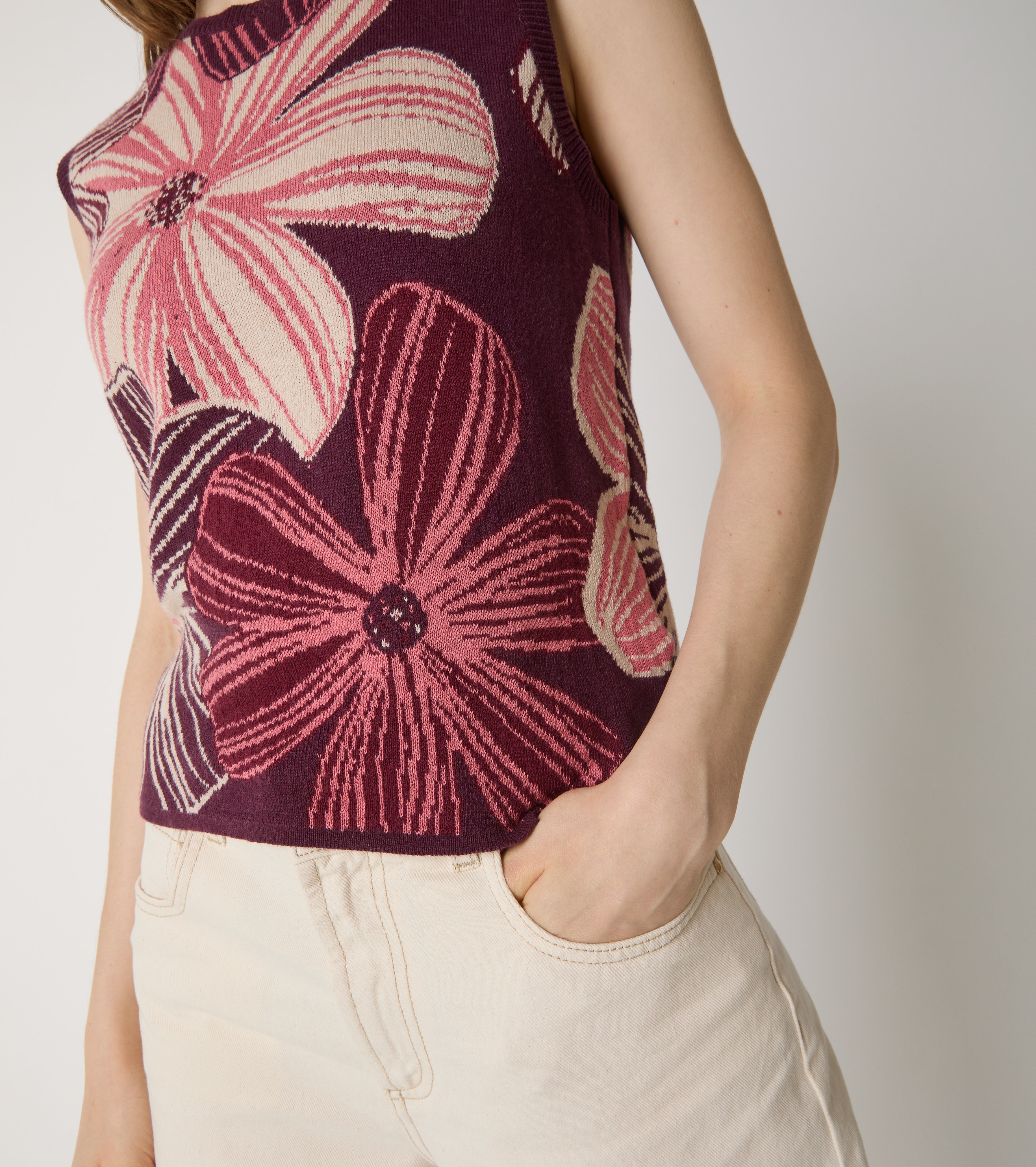 Gilet in misto lana jacquard