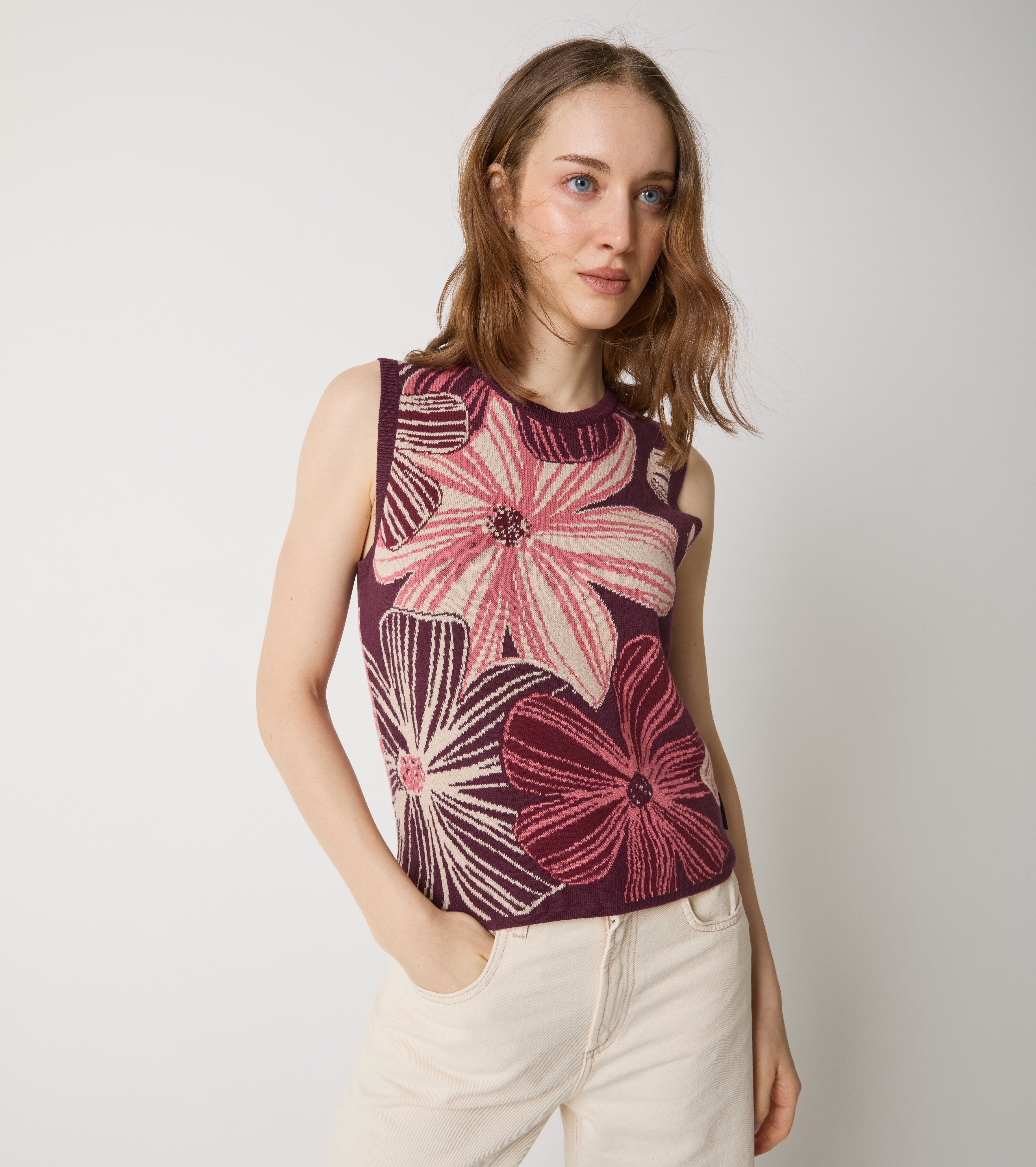 Gilet in misto lana jacquard