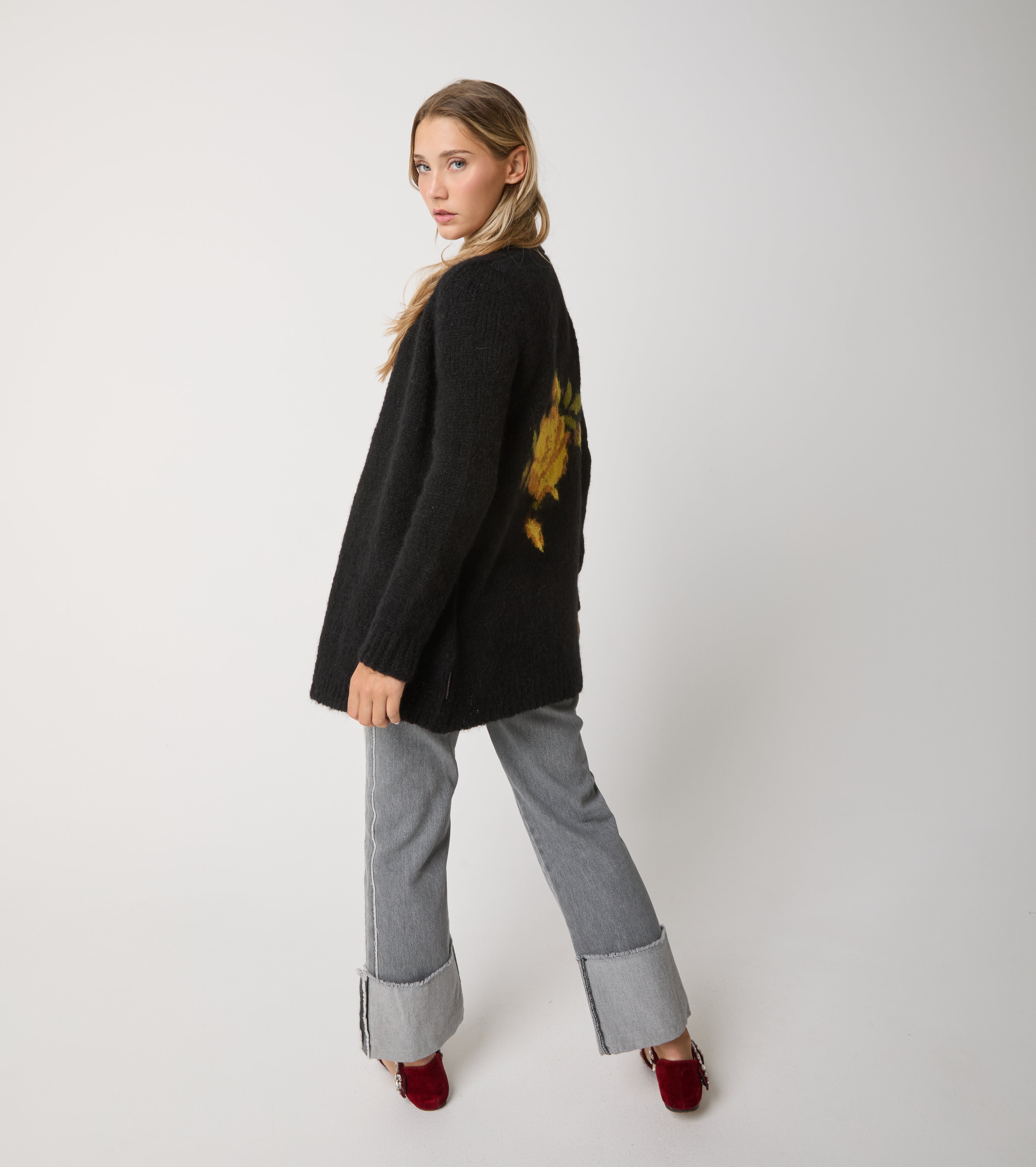 Cárdigan de alpaca y lana con cuello en V