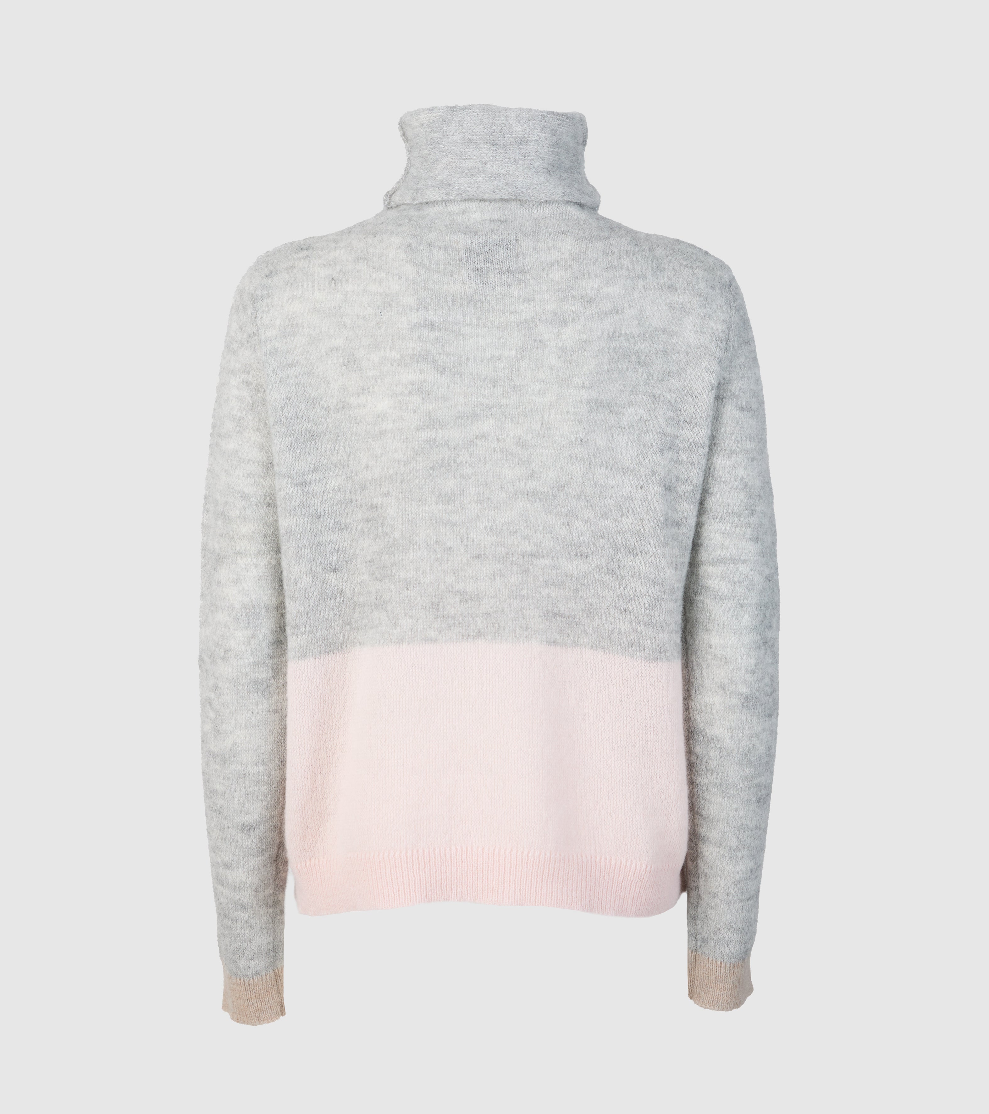 Rullekrave med farveblok i alpaka og uld