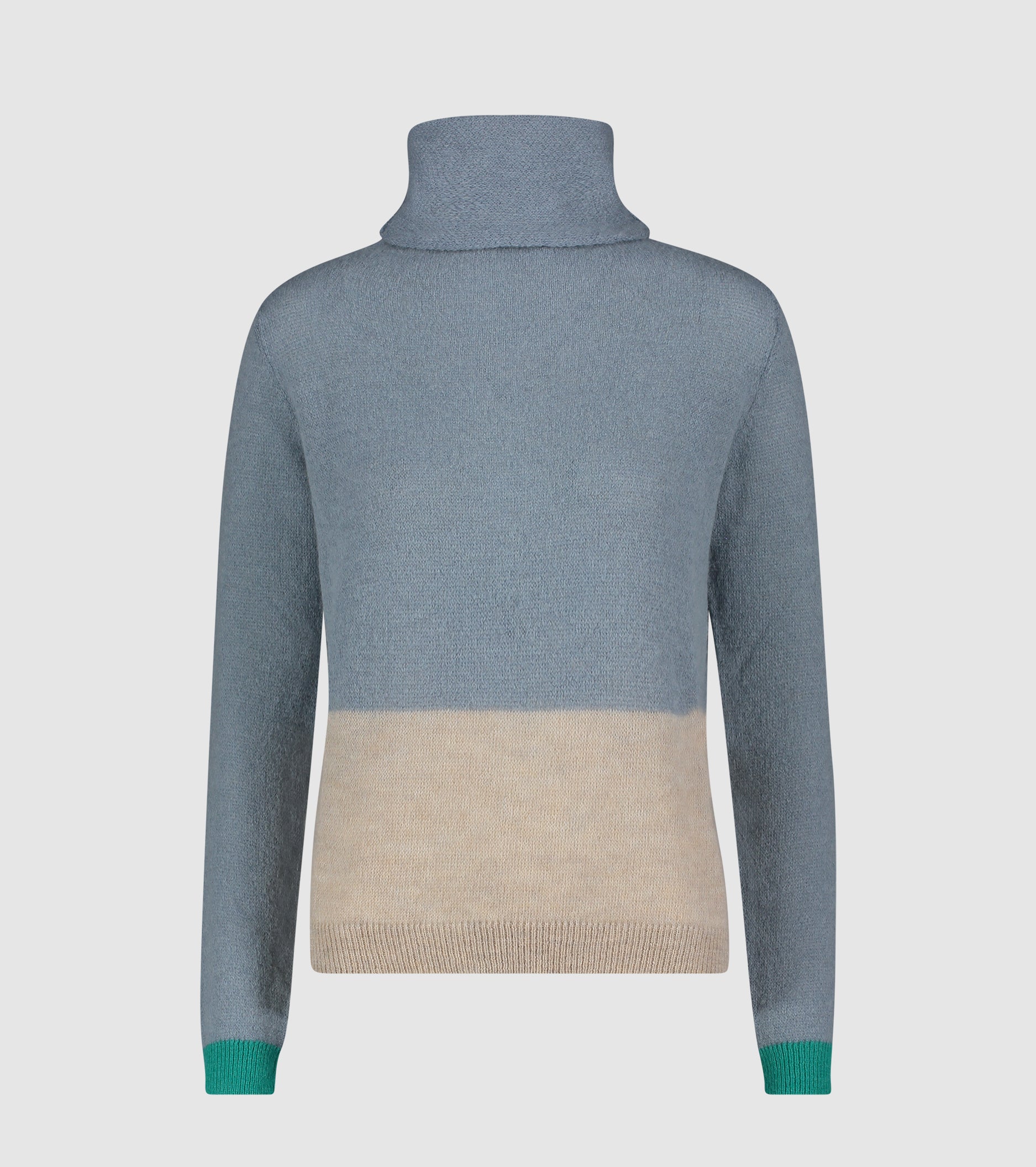 Rullekrave med farveblok i alpaka og uld