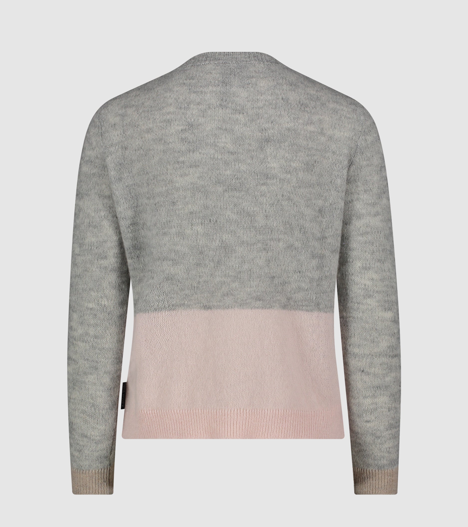 Suéter de cuello redondo de alpaca y lana con bloques de color