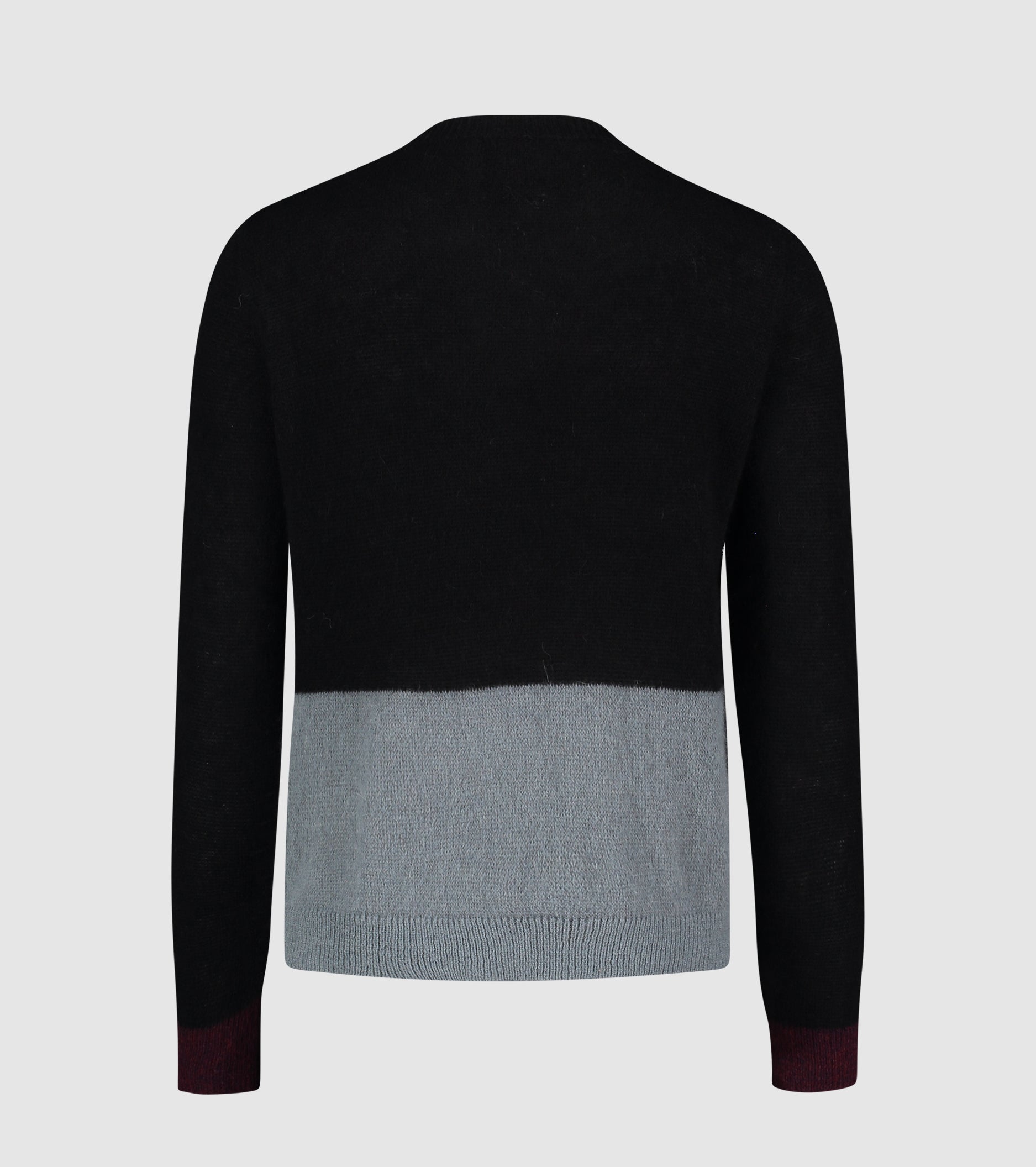 Suéter de cuello redondo de alpaca y lana con bloques de color