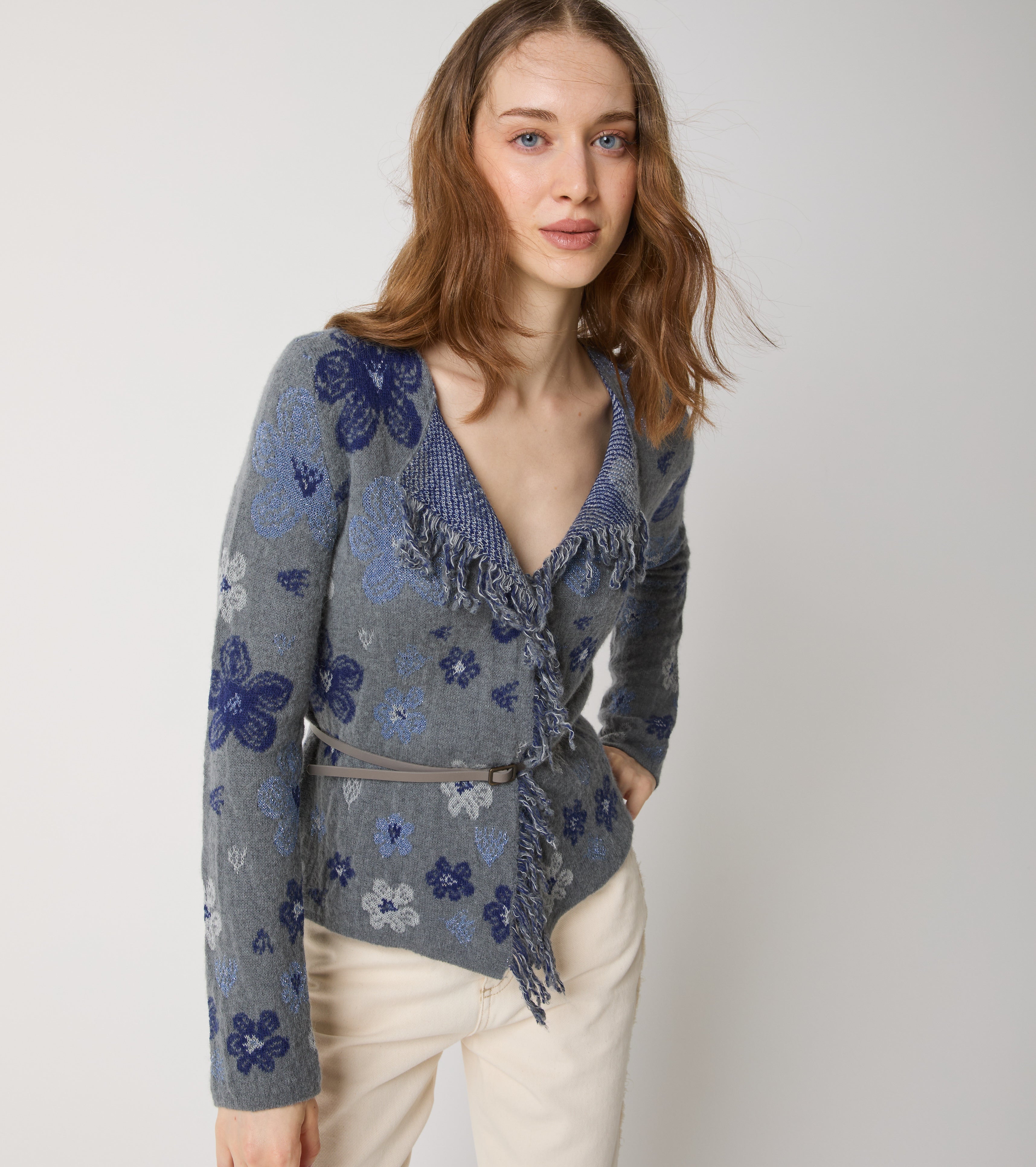 Cárdigan de jacquard de alpaca y cachemira