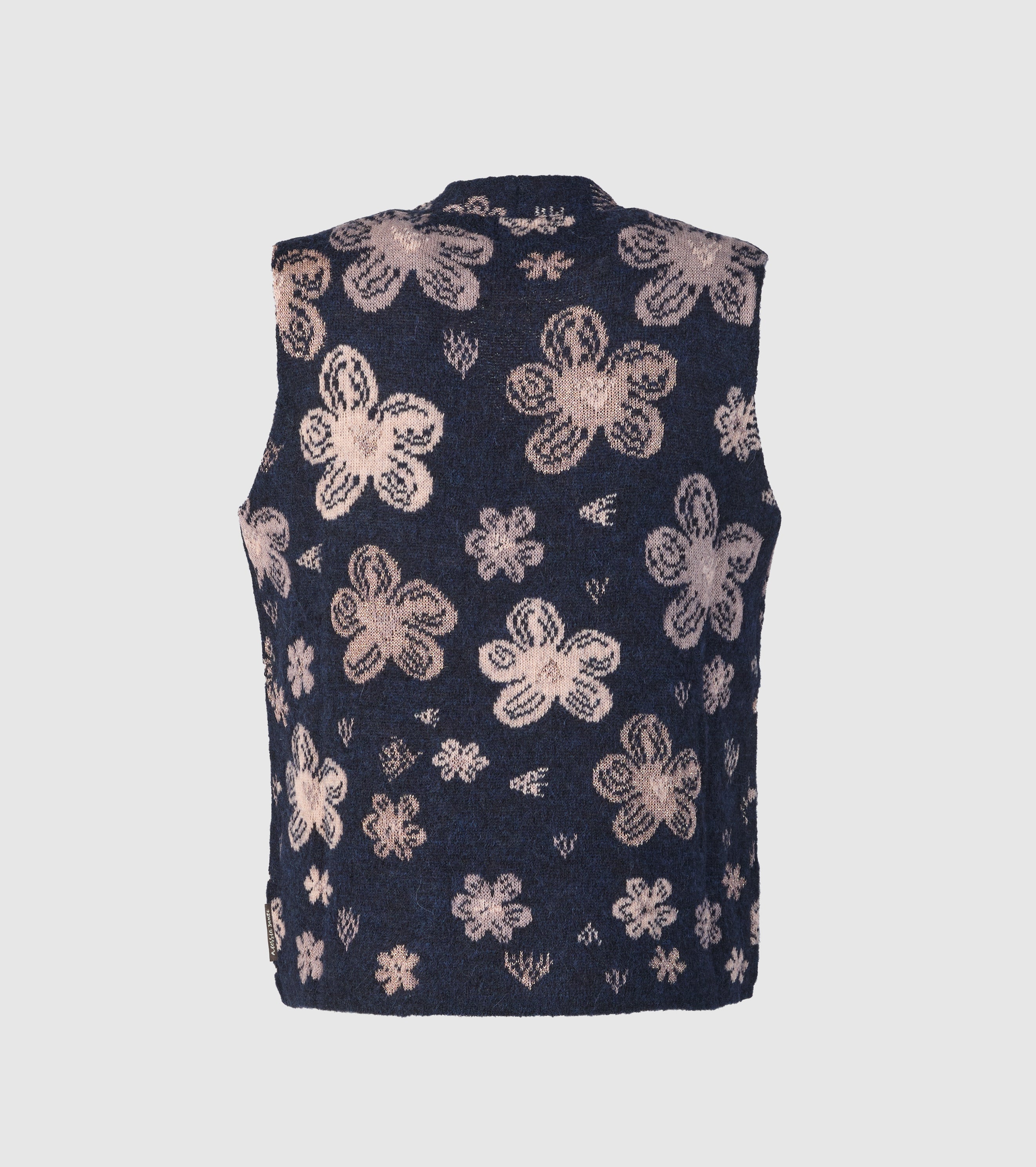 Gilet in alpaca e lana jacquard