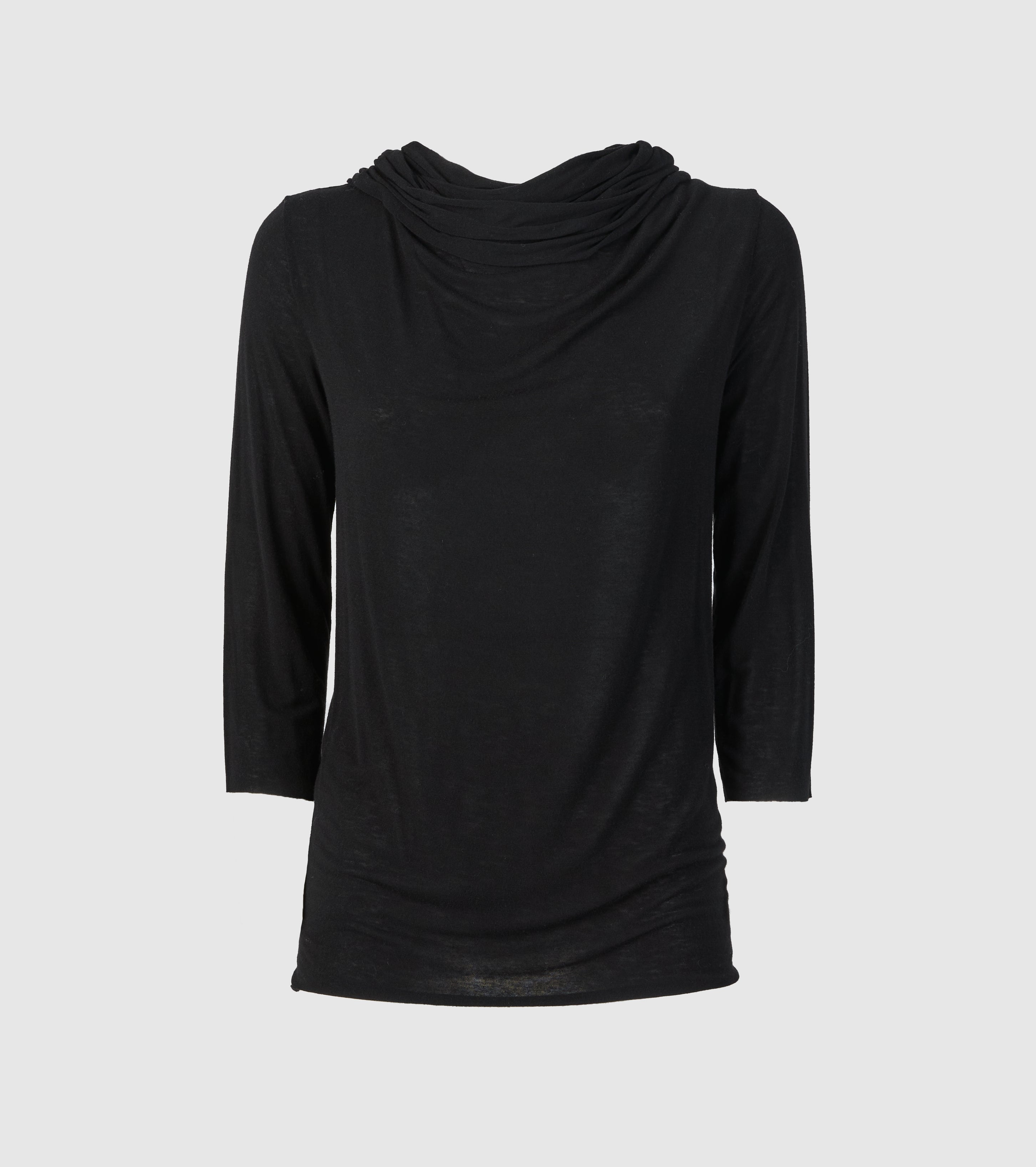 T-shirt in cashmere con collo alto