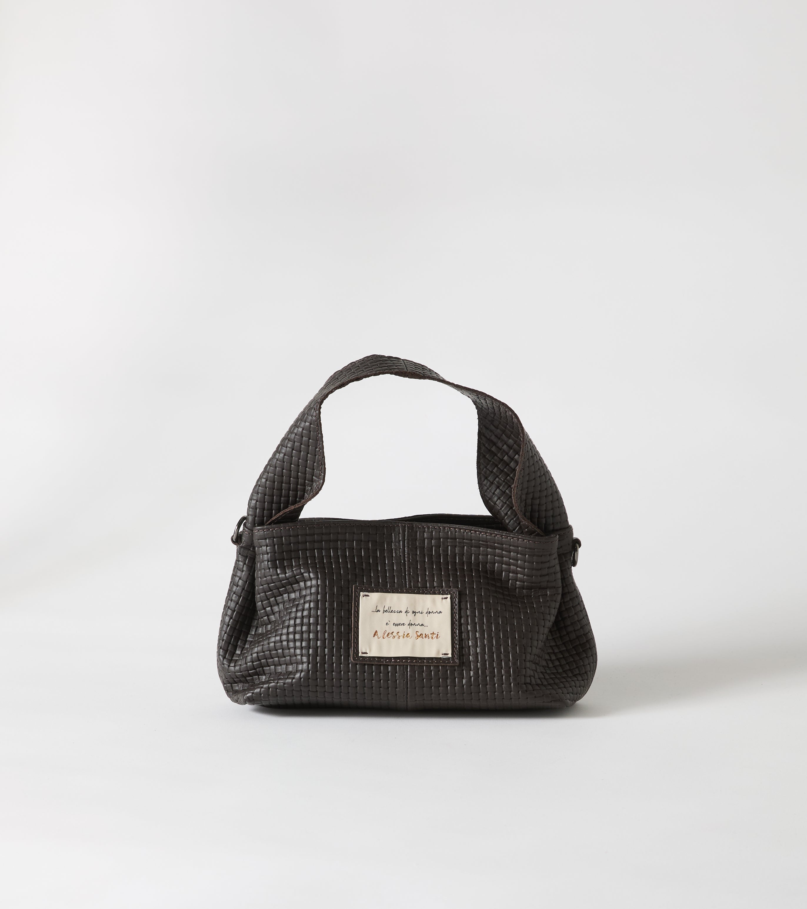 Håndtaske i læder med skulderrem