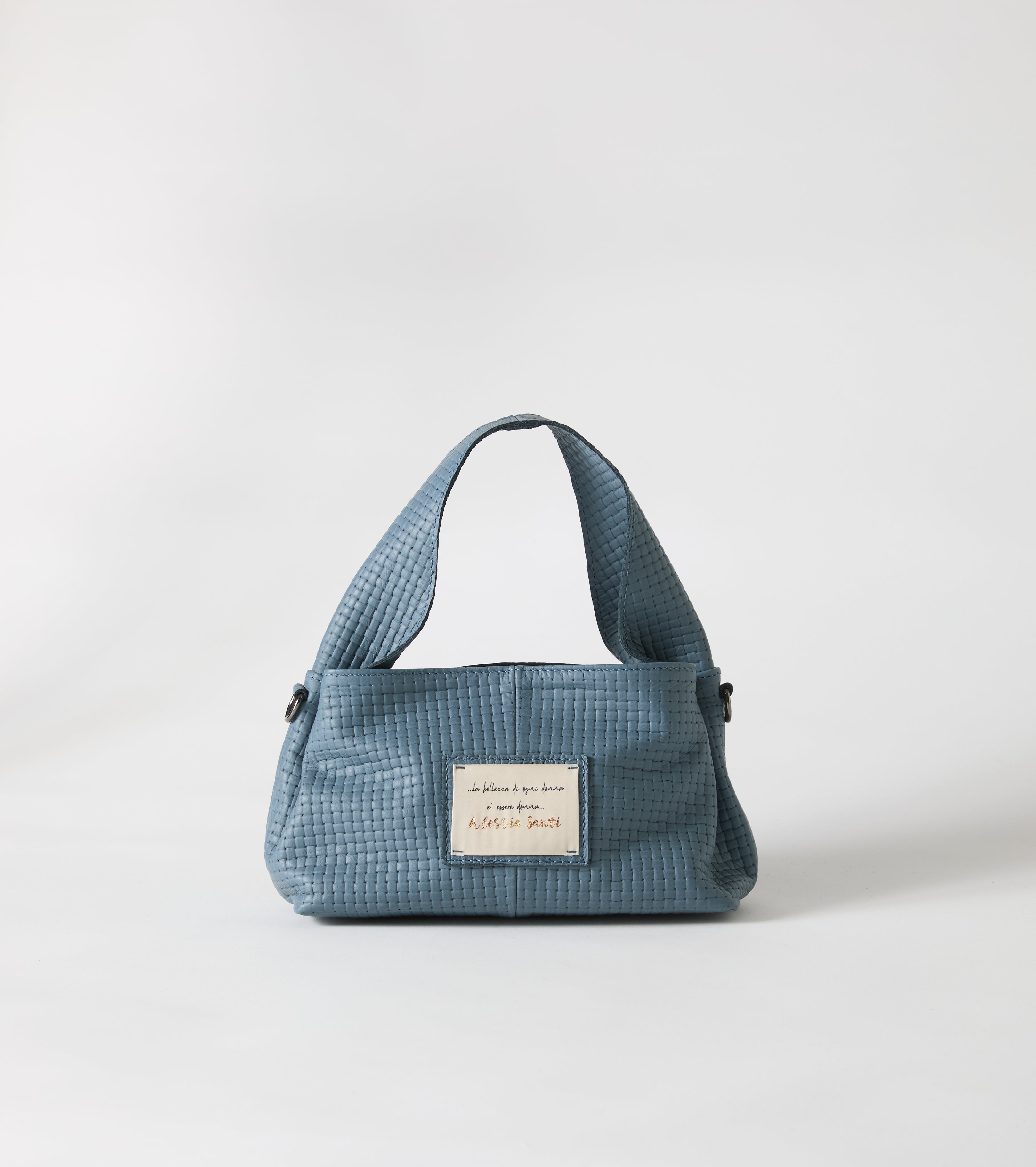 Håndtaske i læder med skulderrem