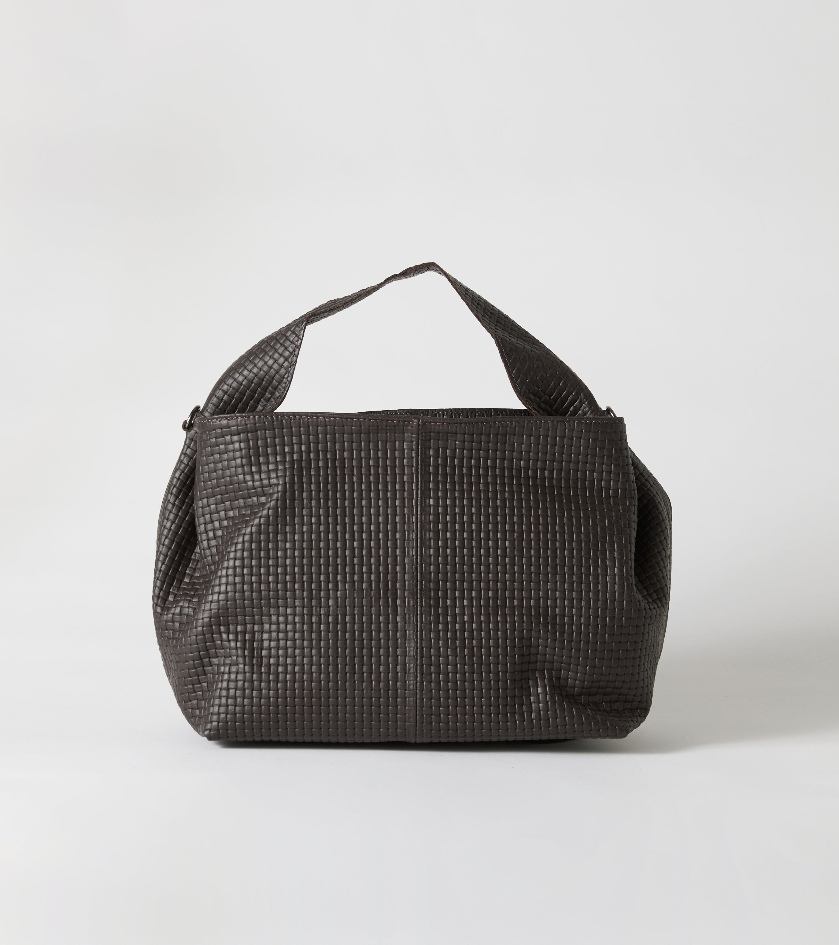 Borsa a mano in pelle con patch