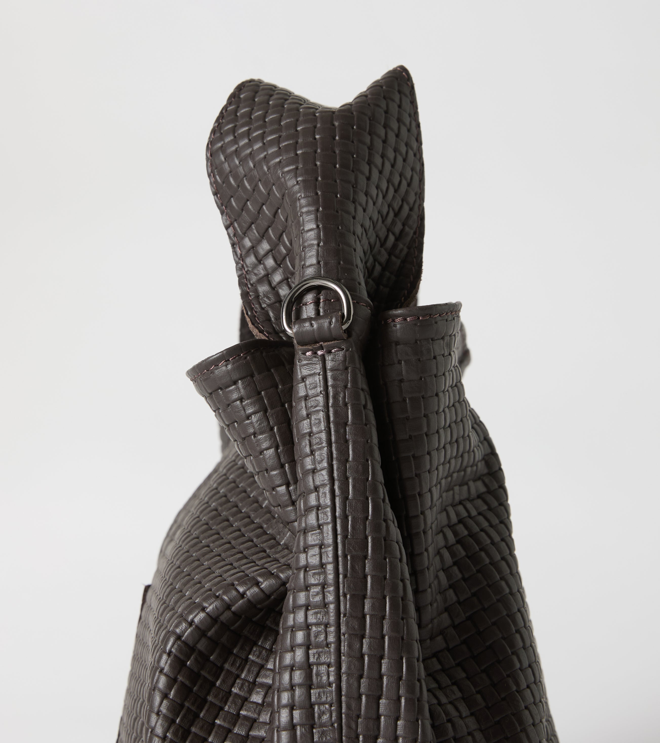 Borsa a mano in pelle con patch