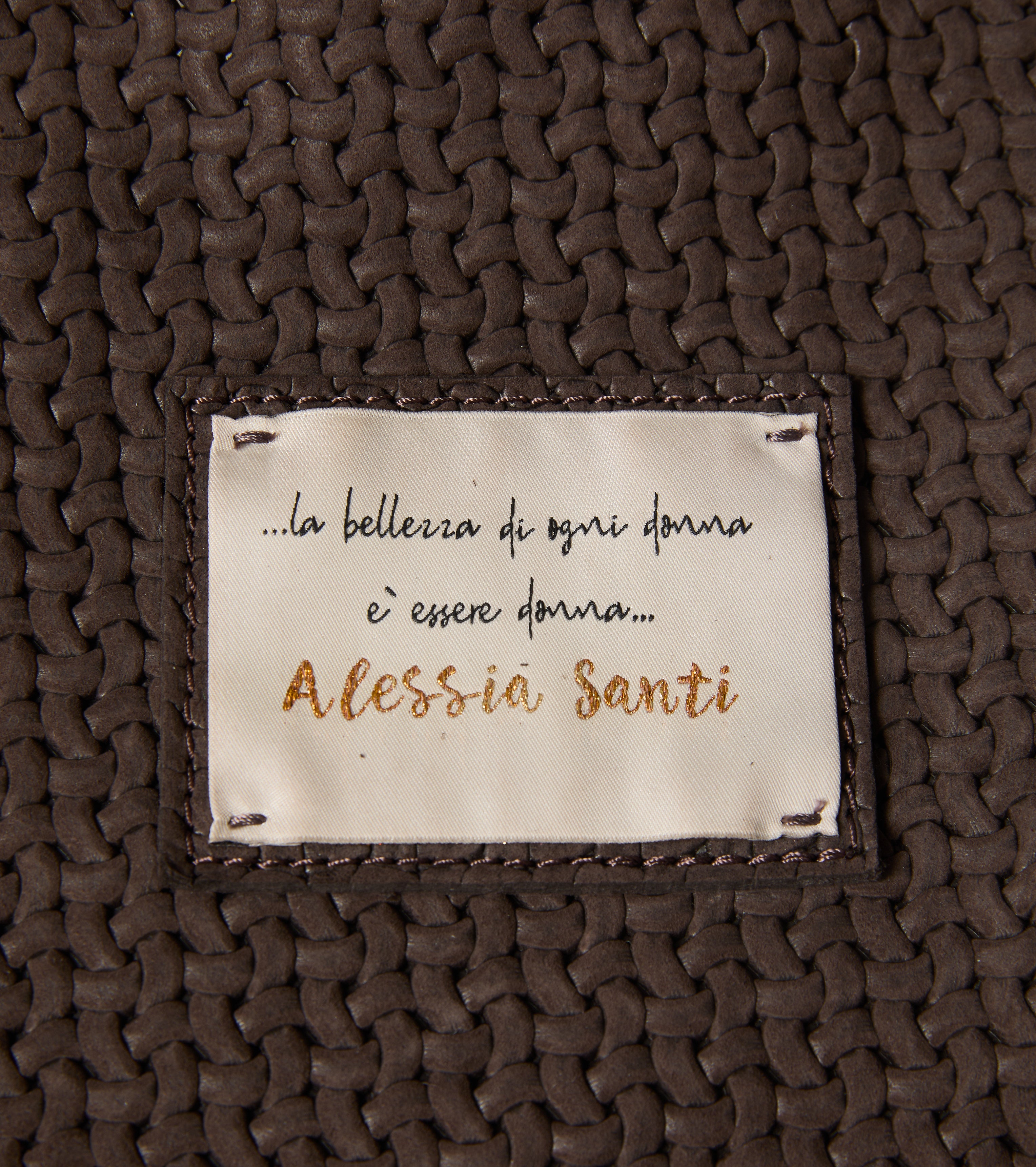 Indkøbstaske i læder med logo