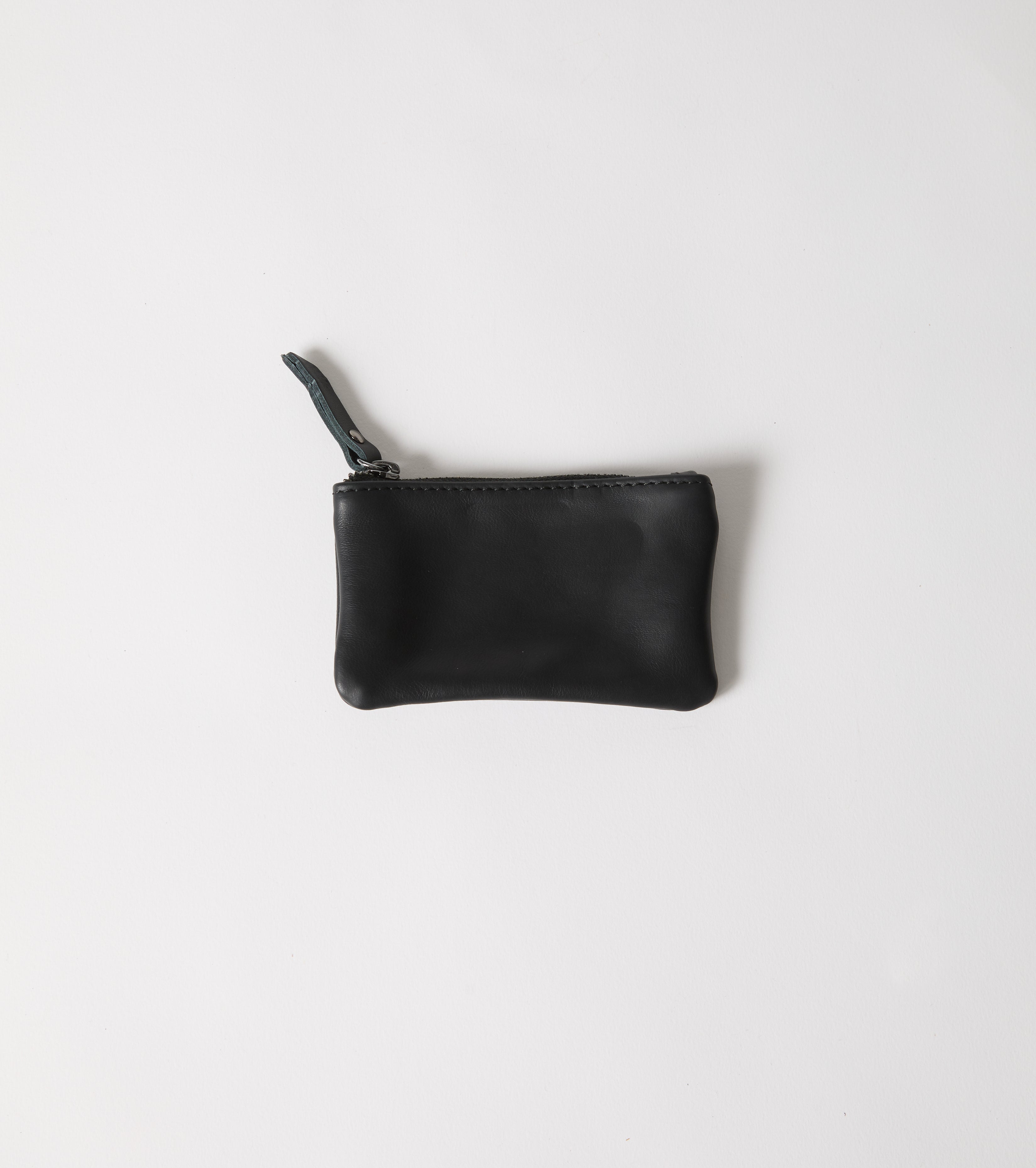 Møntpung i læder med lynlås