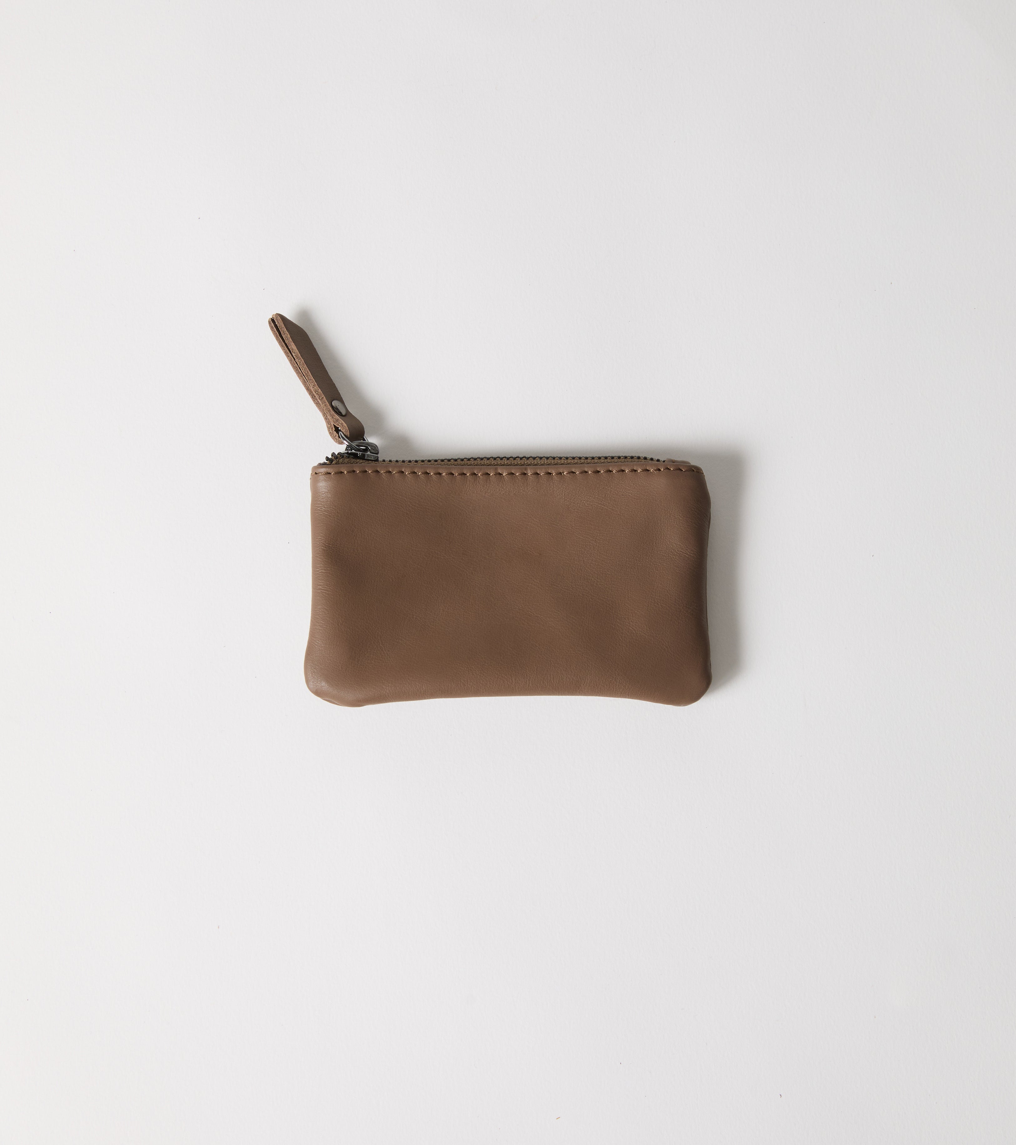 Møntpung i læder med lynlås