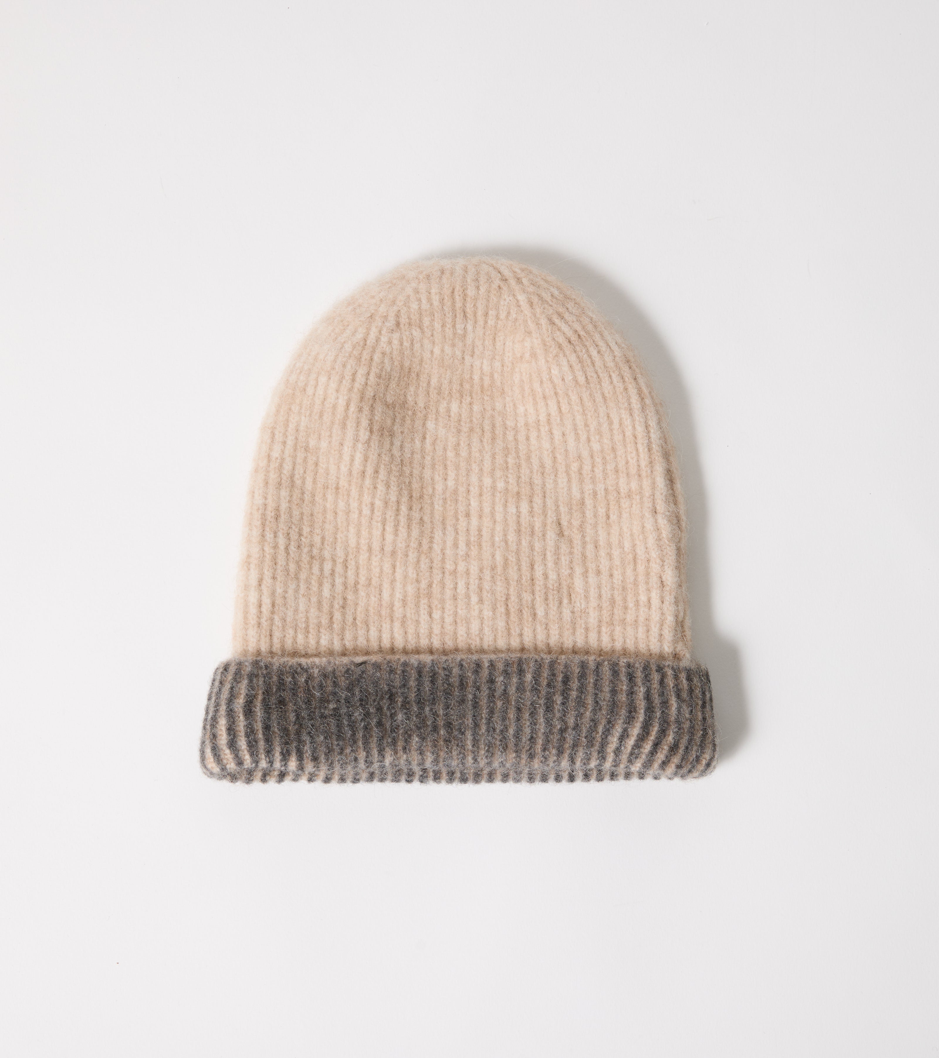 Wool blend knitted beanie hat