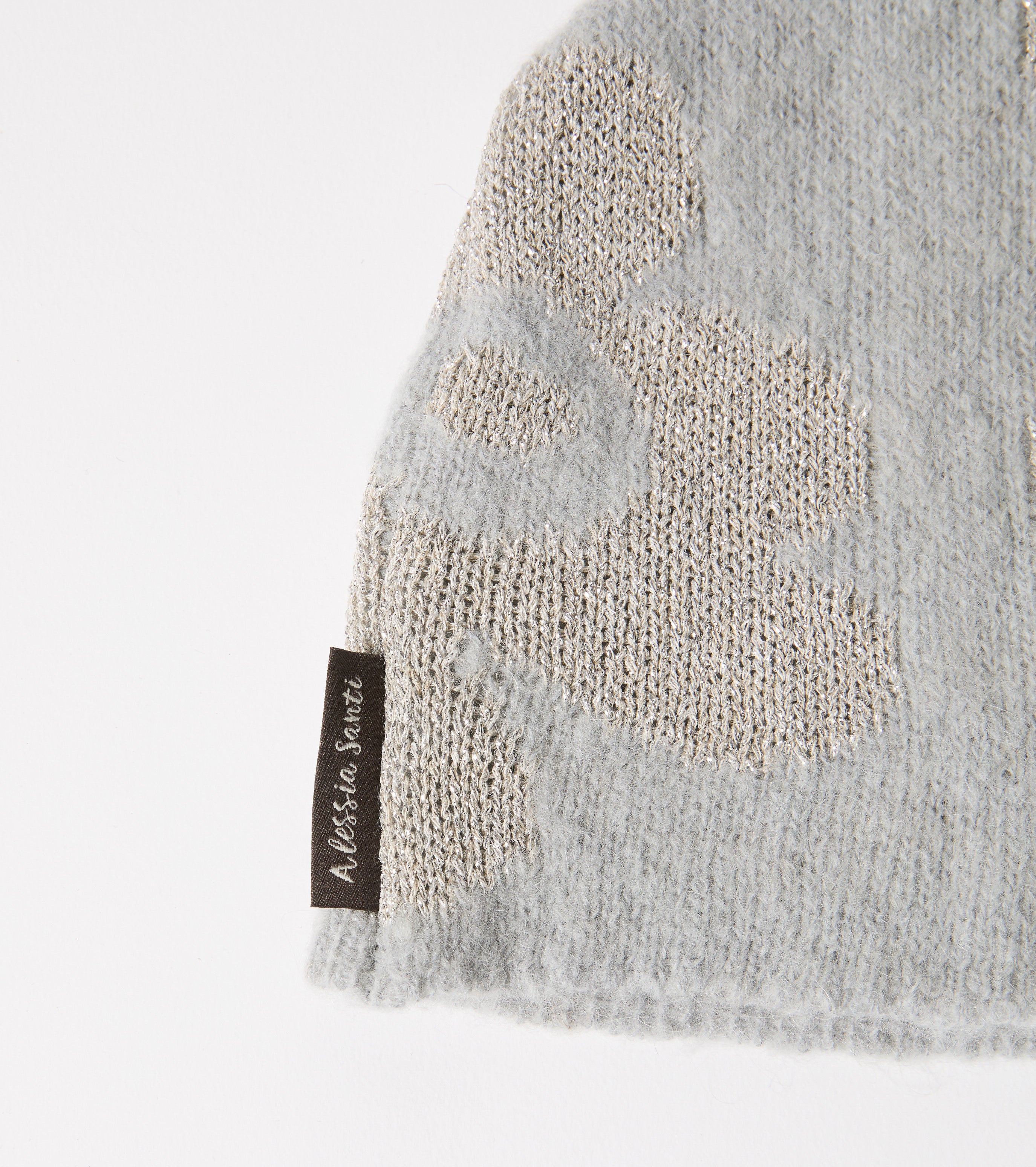 Wool and lurex jacquard beanie hat