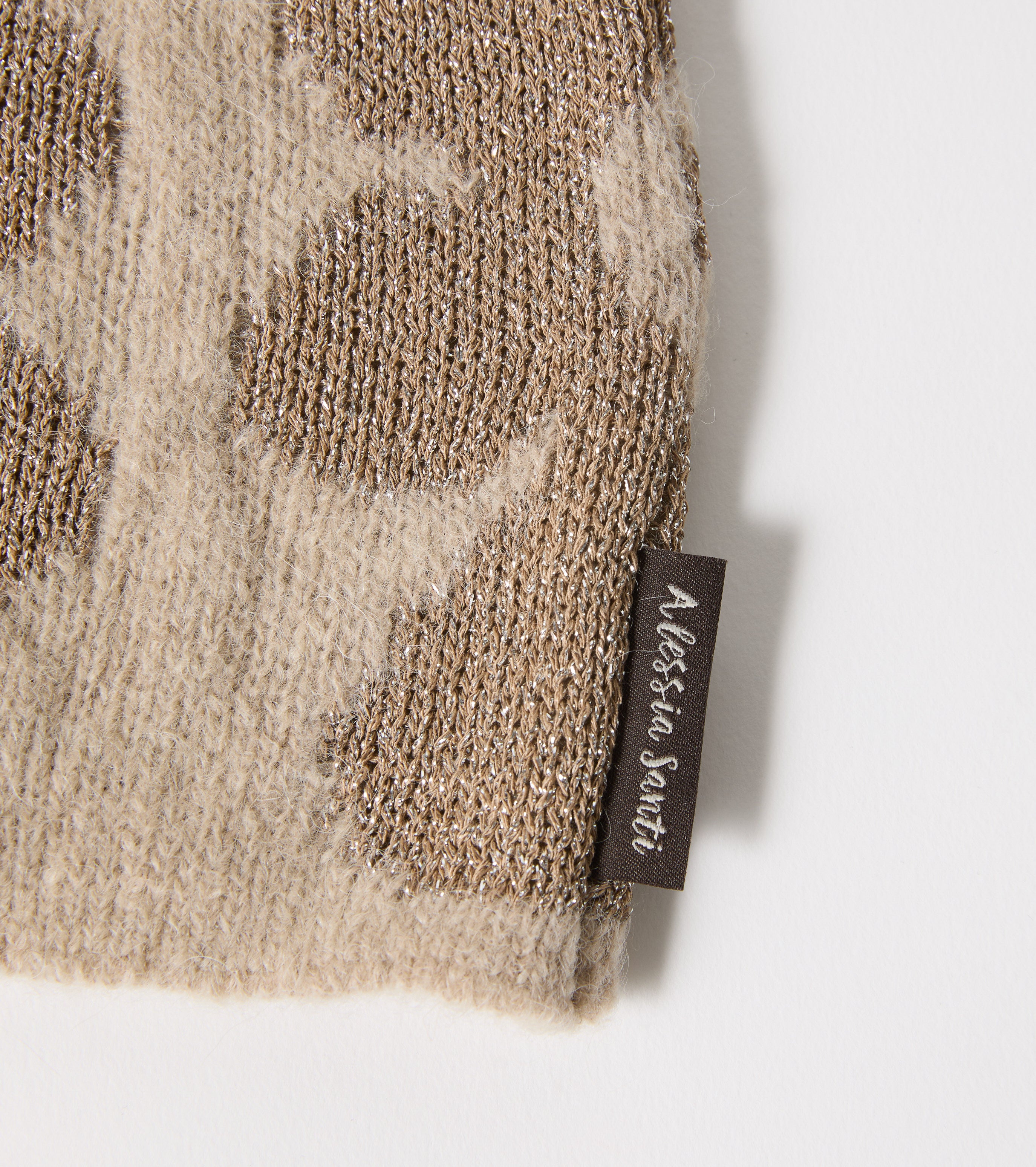 Wool and lurex jacquard beanie hat