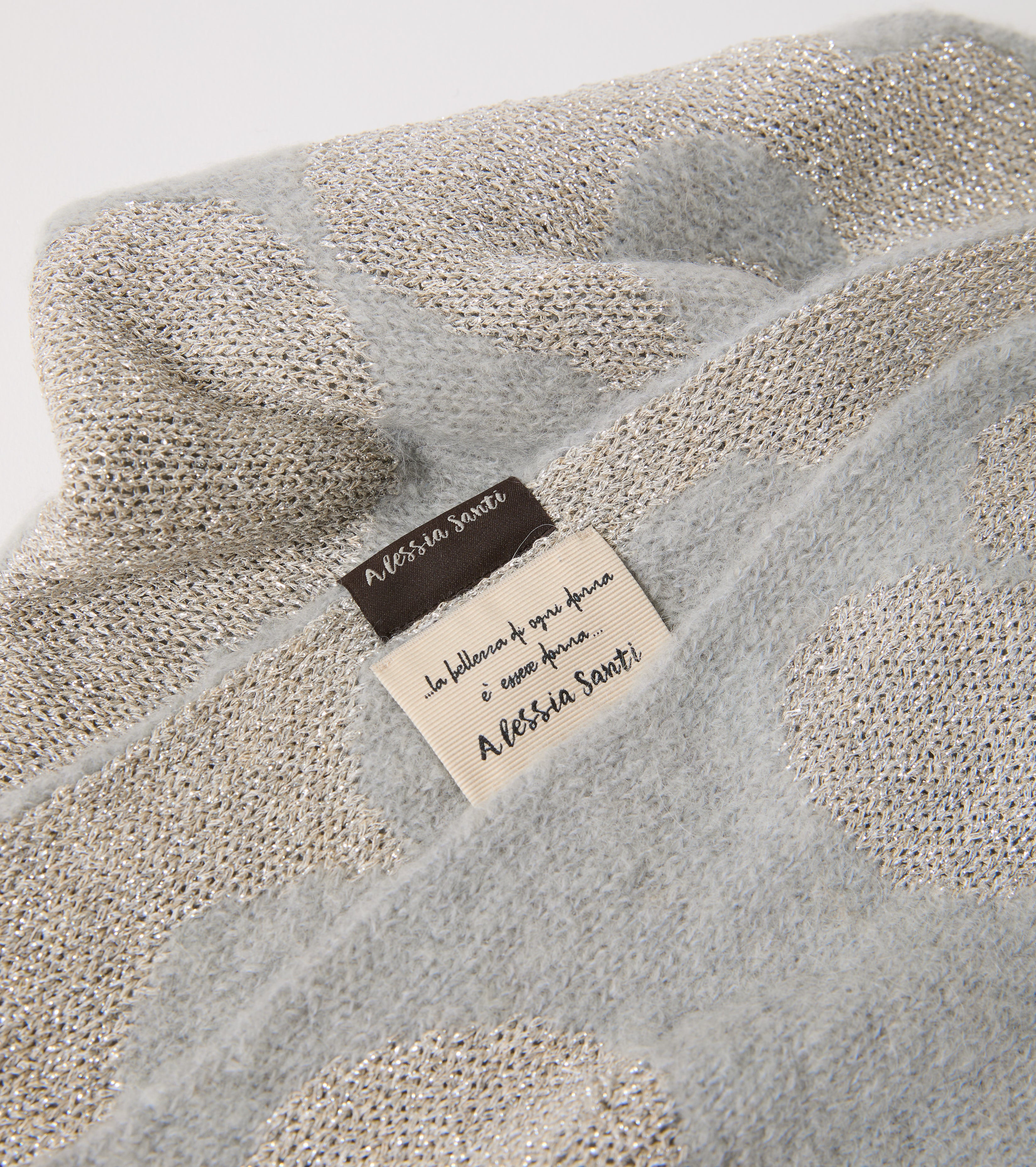 Jacquard-tørklæde i uld og alpaca