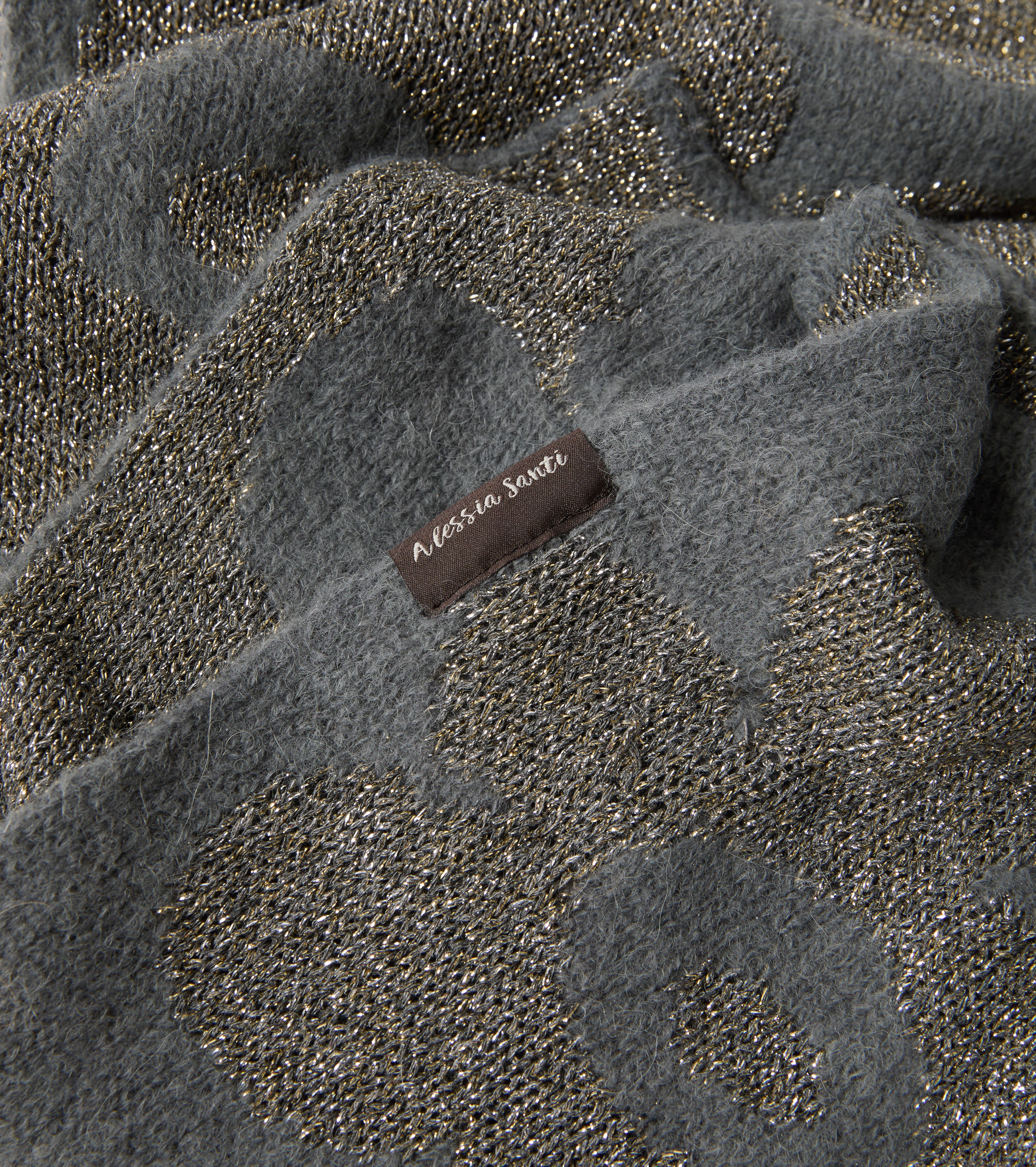 Jacquard wool and alpaca scarf