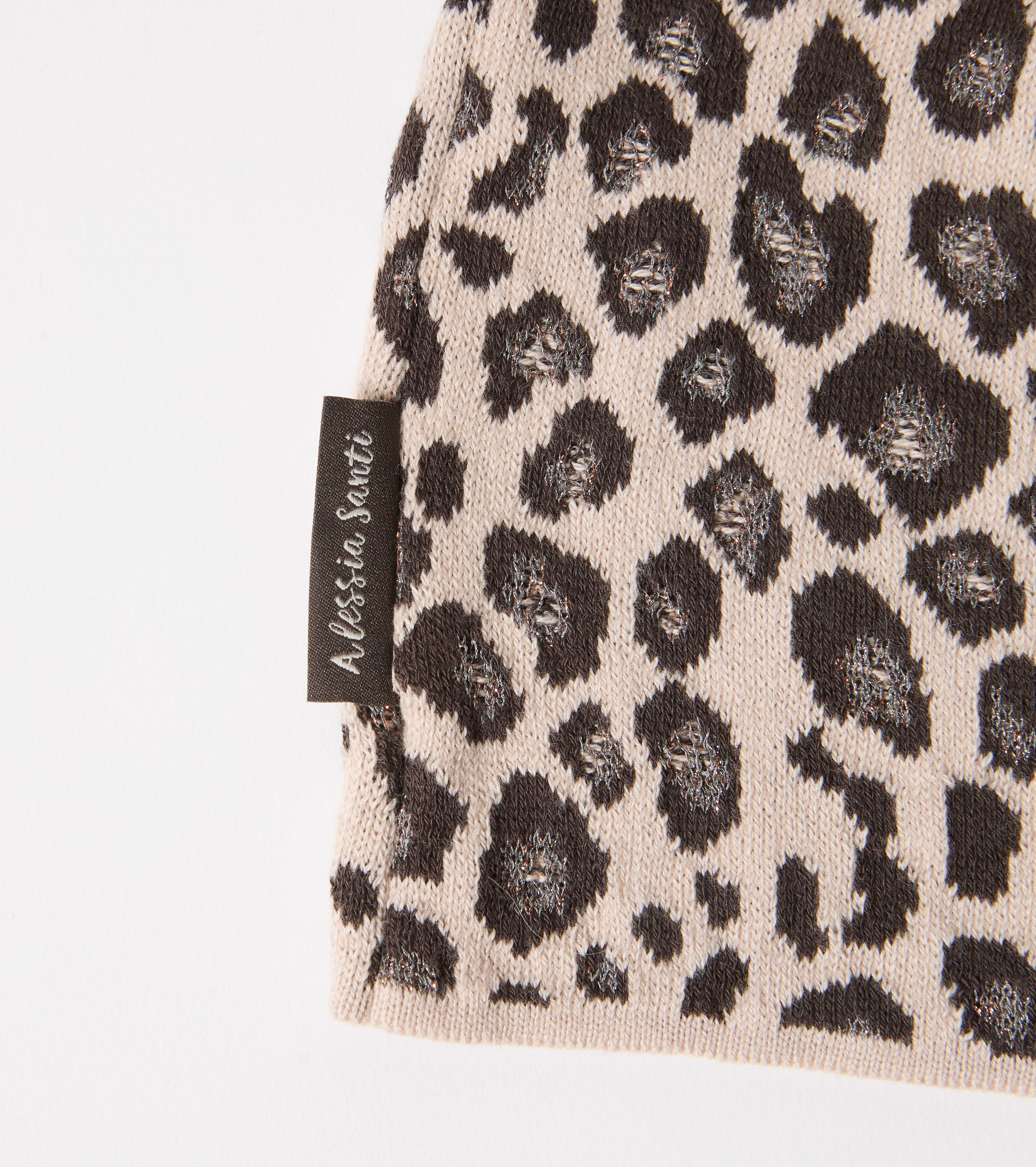 Berretto beanie in filato di lana animalier