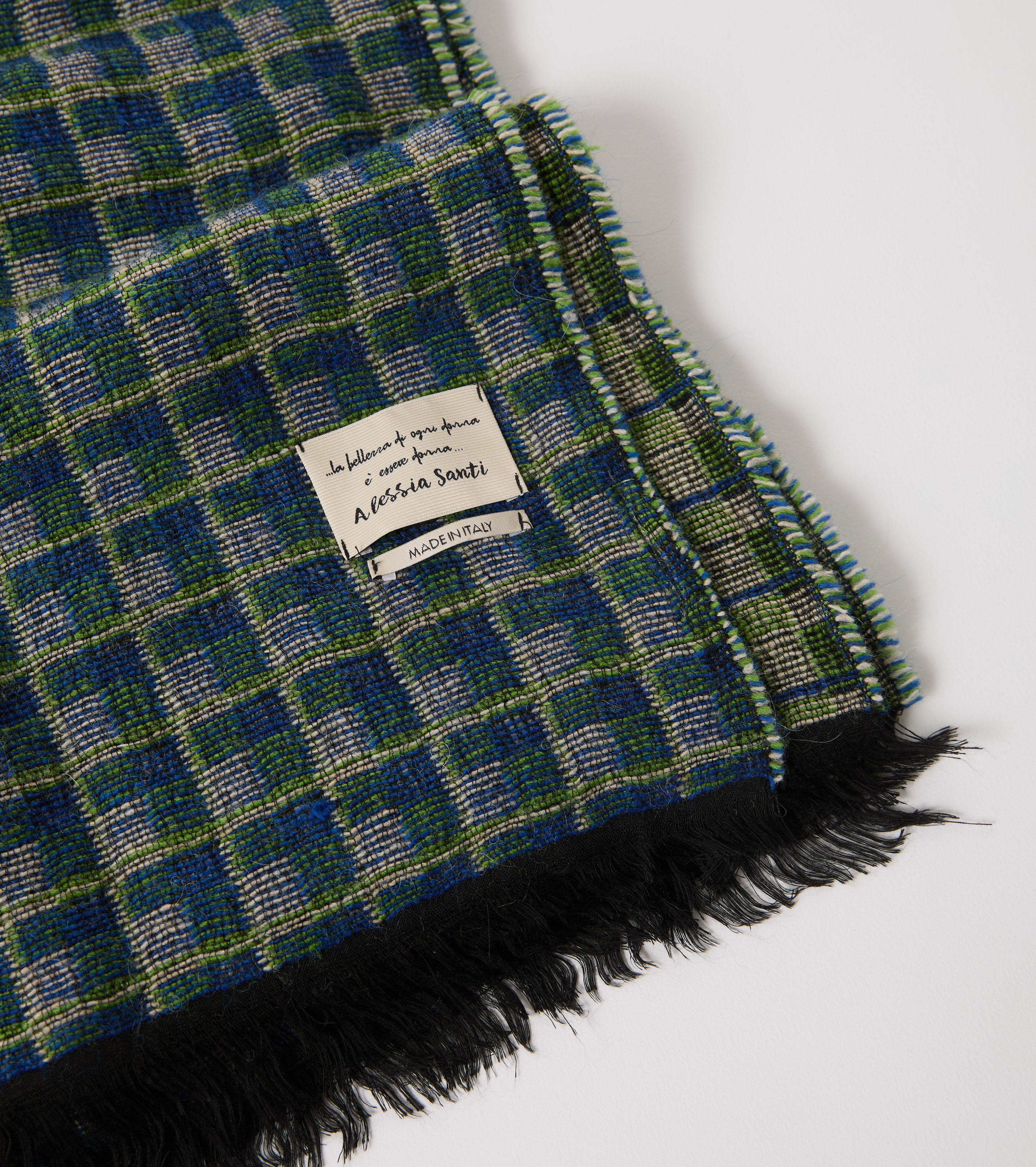 Sciarpa in lana e alpaca check