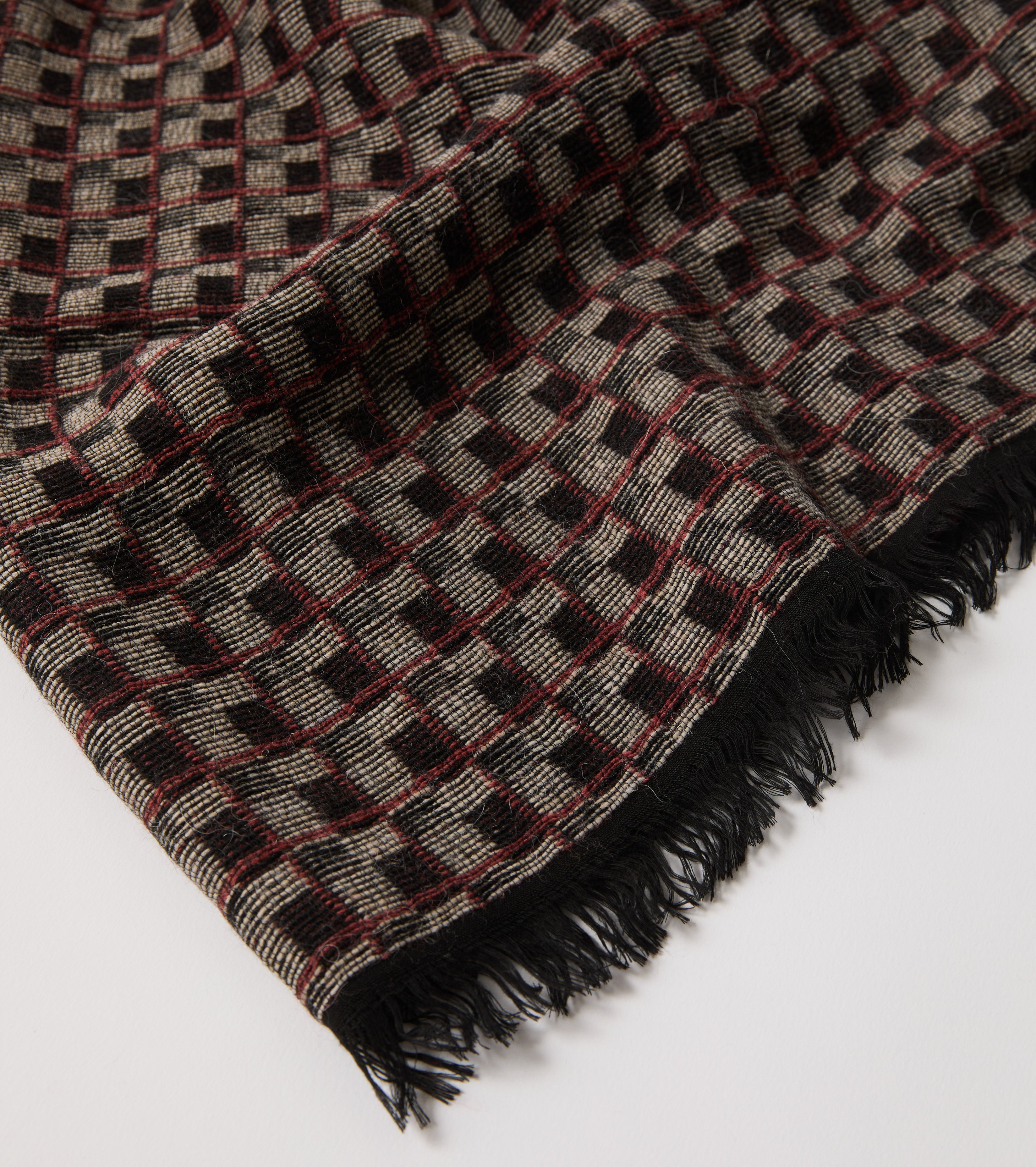 Sciarpa in lana e alpaca check