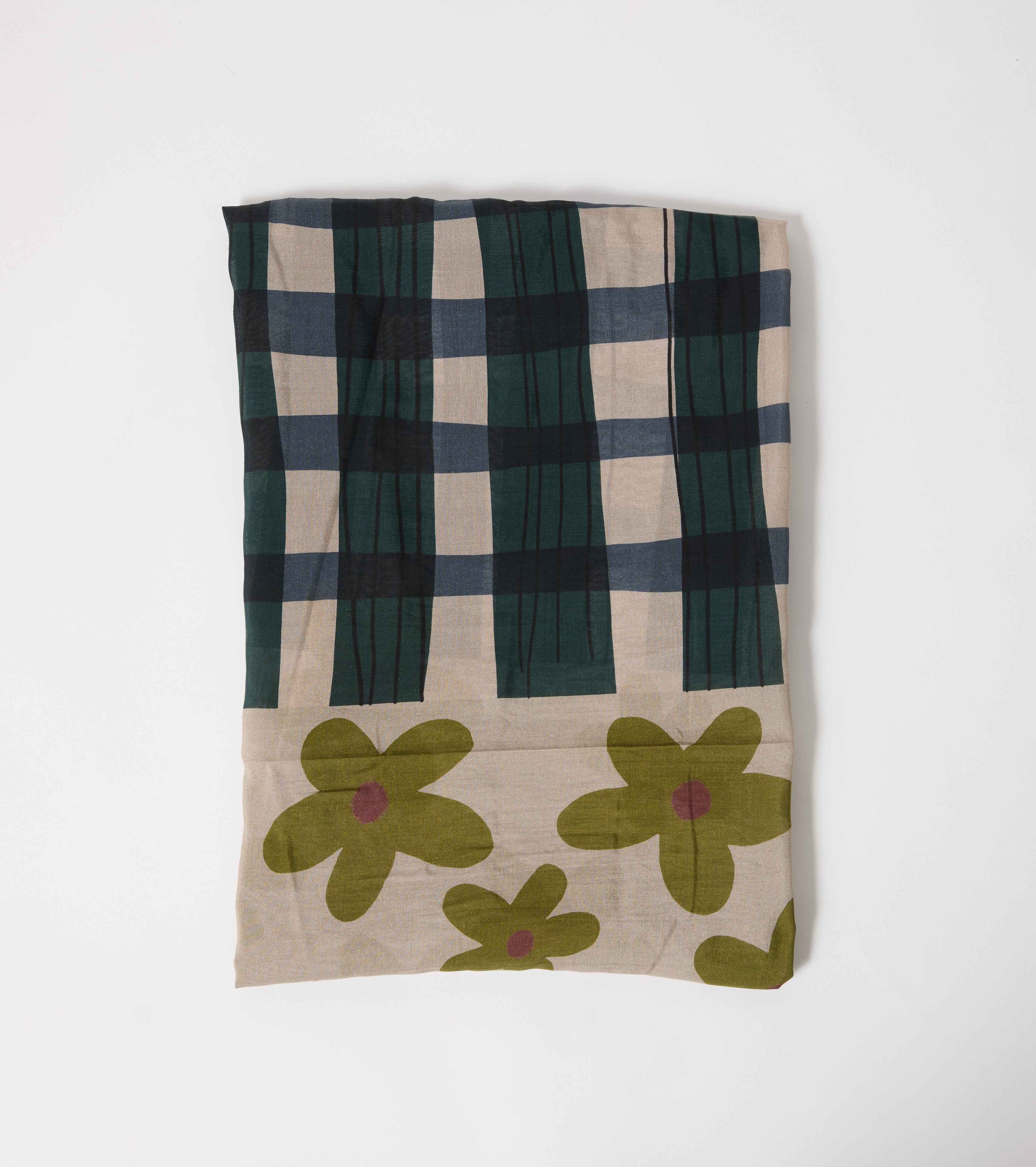 Sciarpa in cotone e seta con stampa