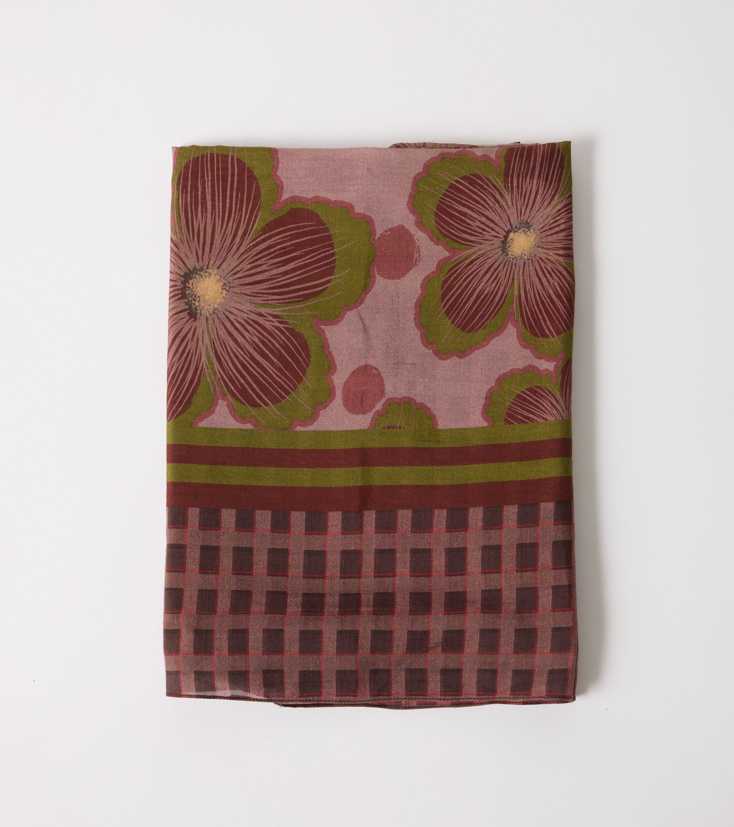 Sciarpa in cotone e seta con stampa floreale