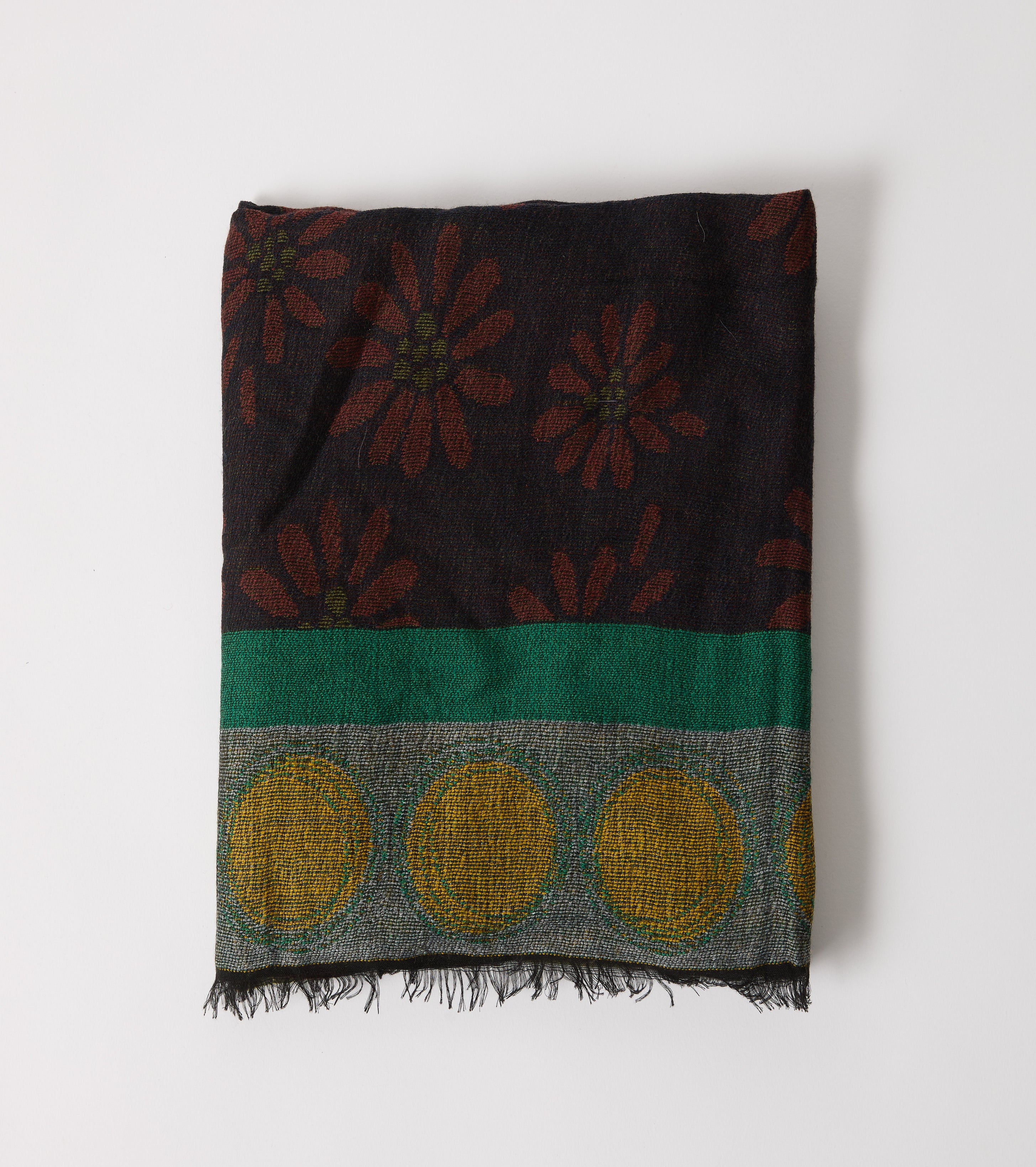 Sciarpa in lana floreale