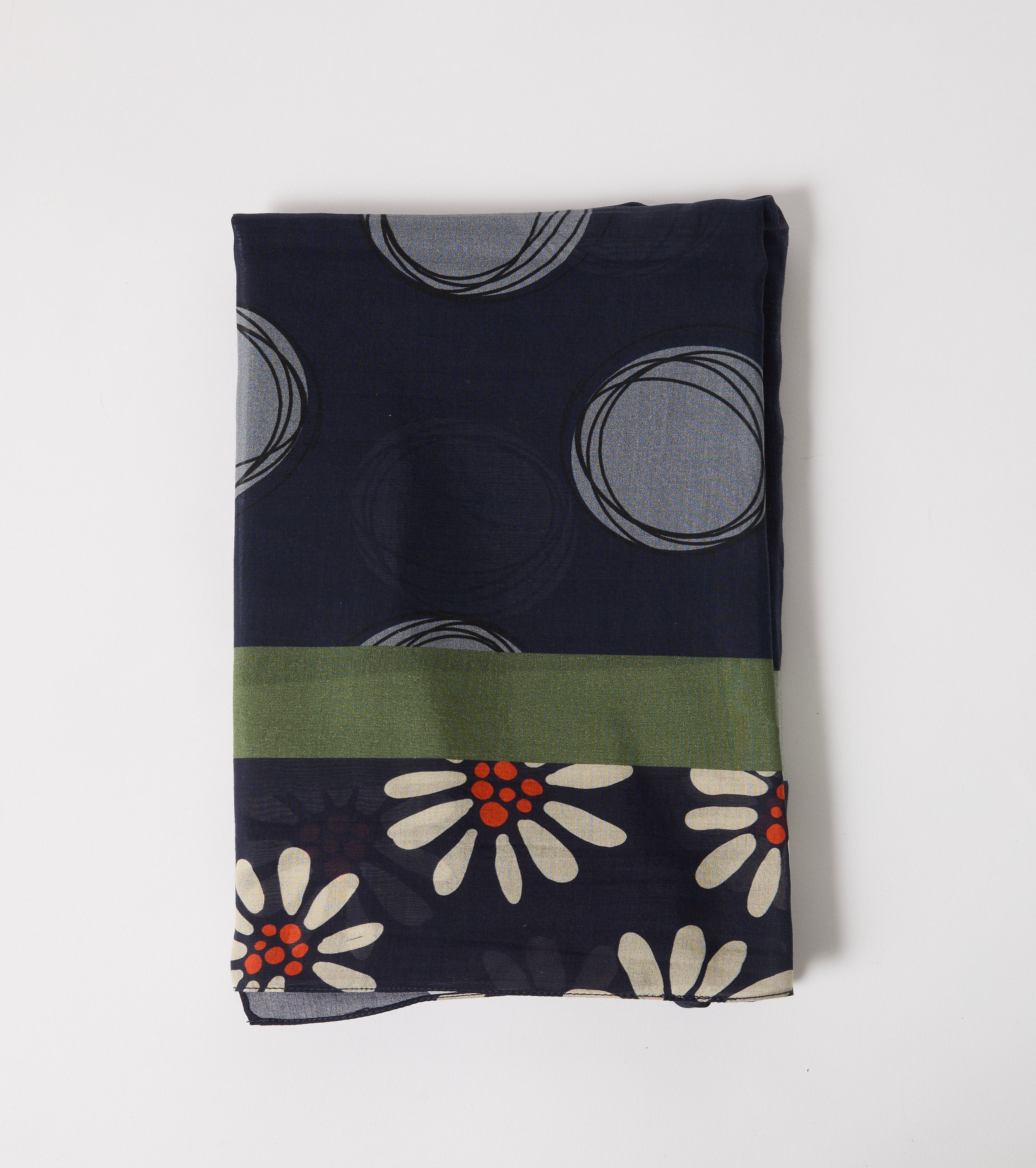 Foulard in cotone e seta con fiori