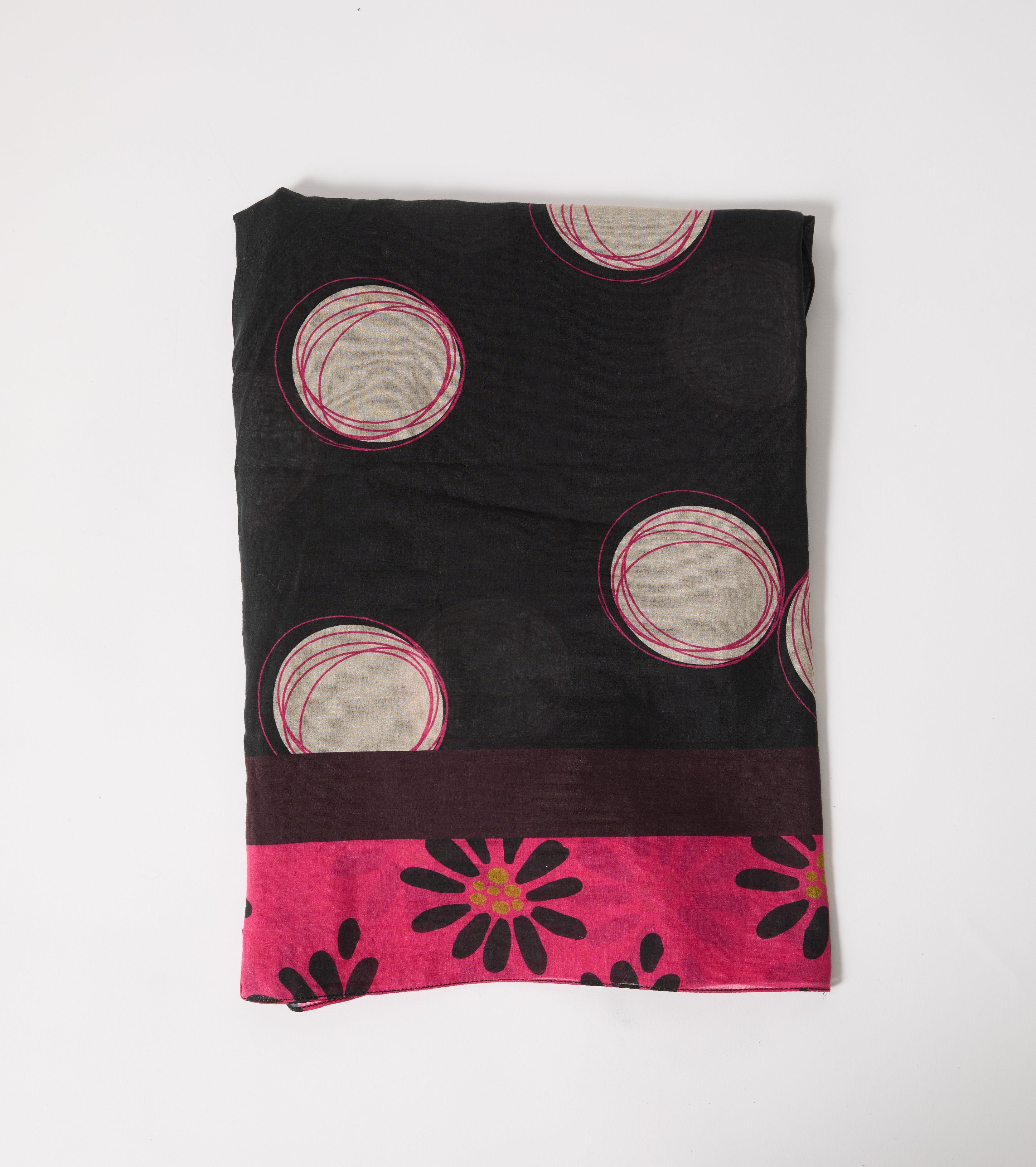 Foulard in cotone e seta con fiori