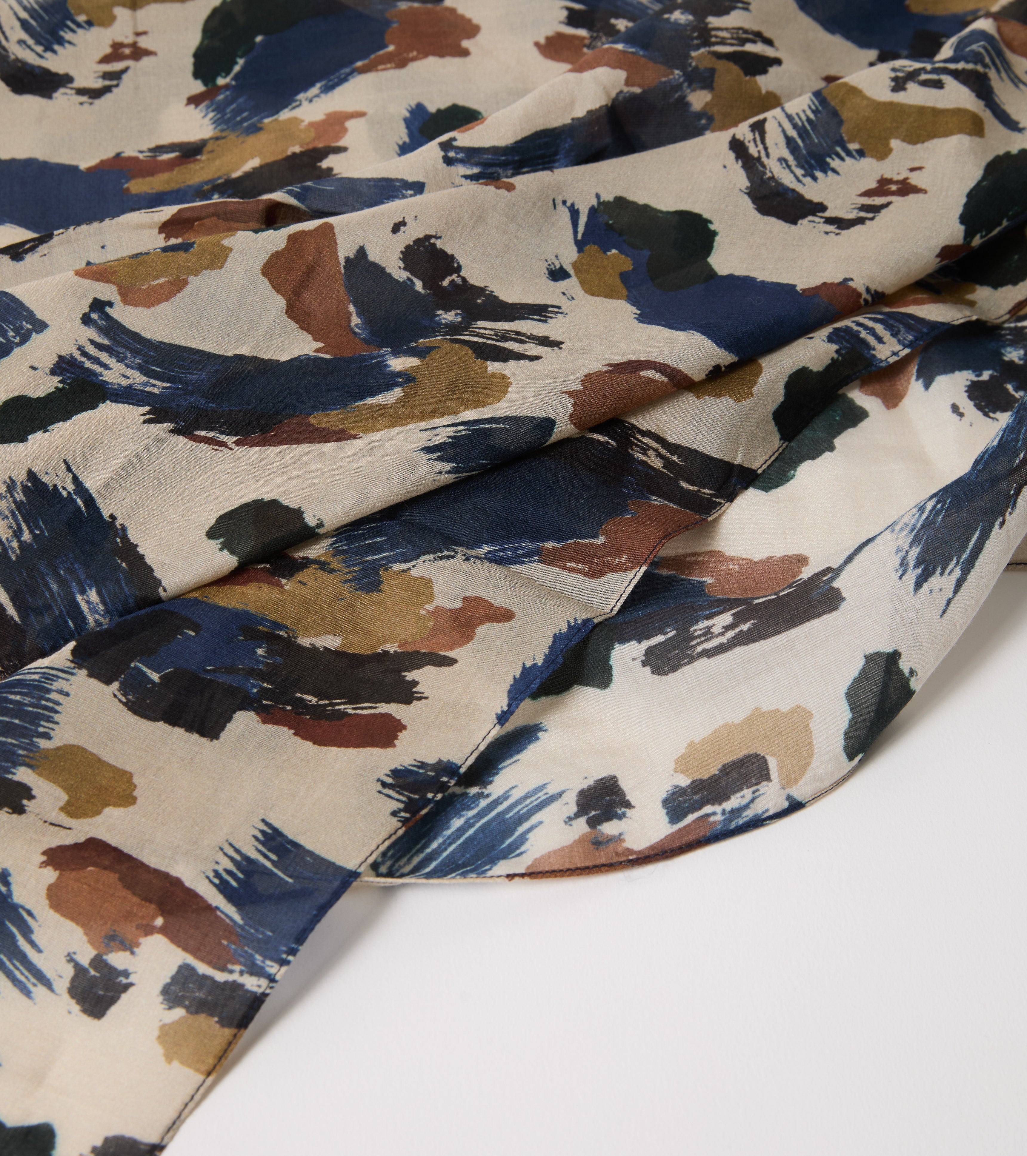 Foulard in cotone e seta stampato