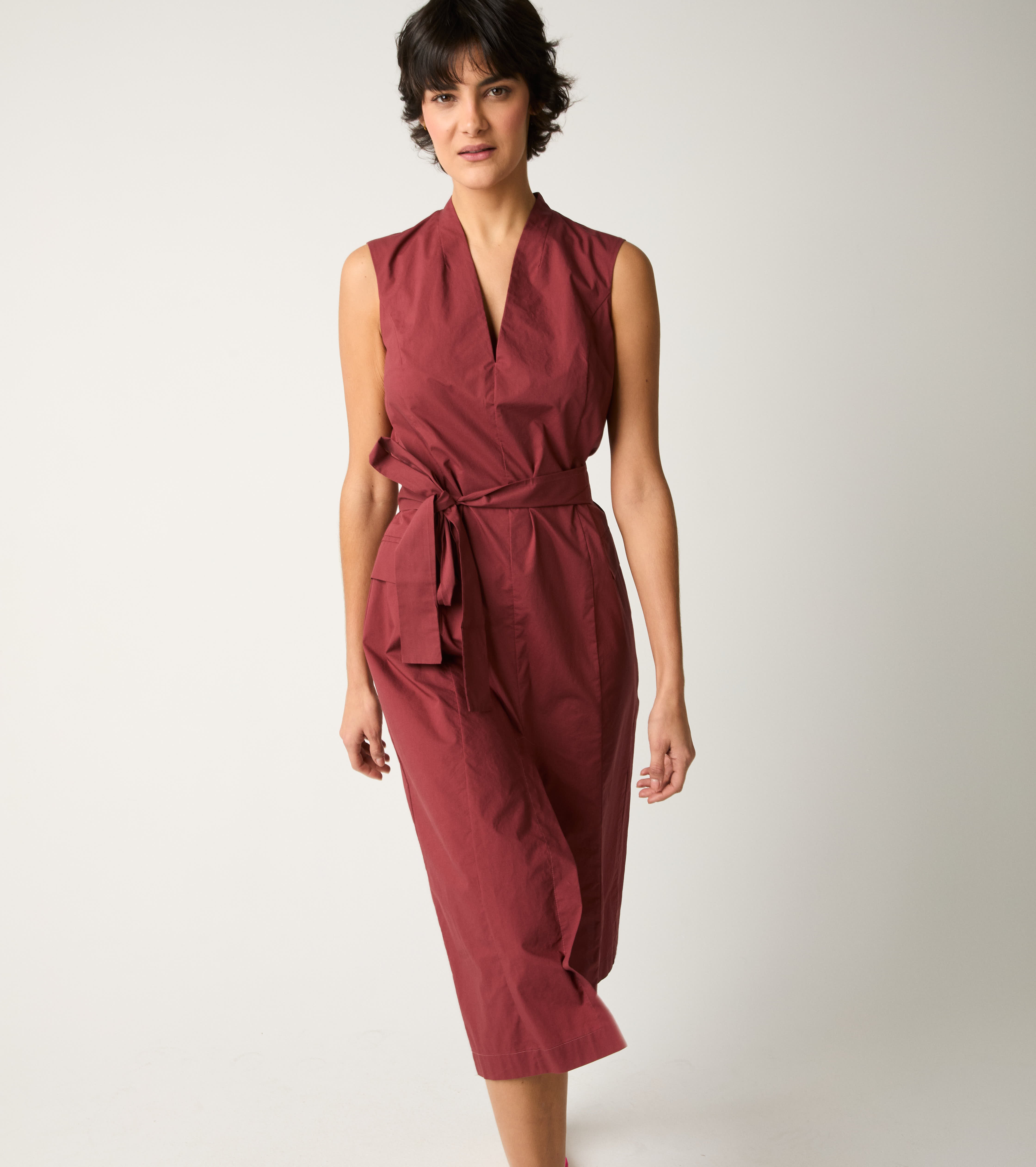 Cotton dress with jam belt