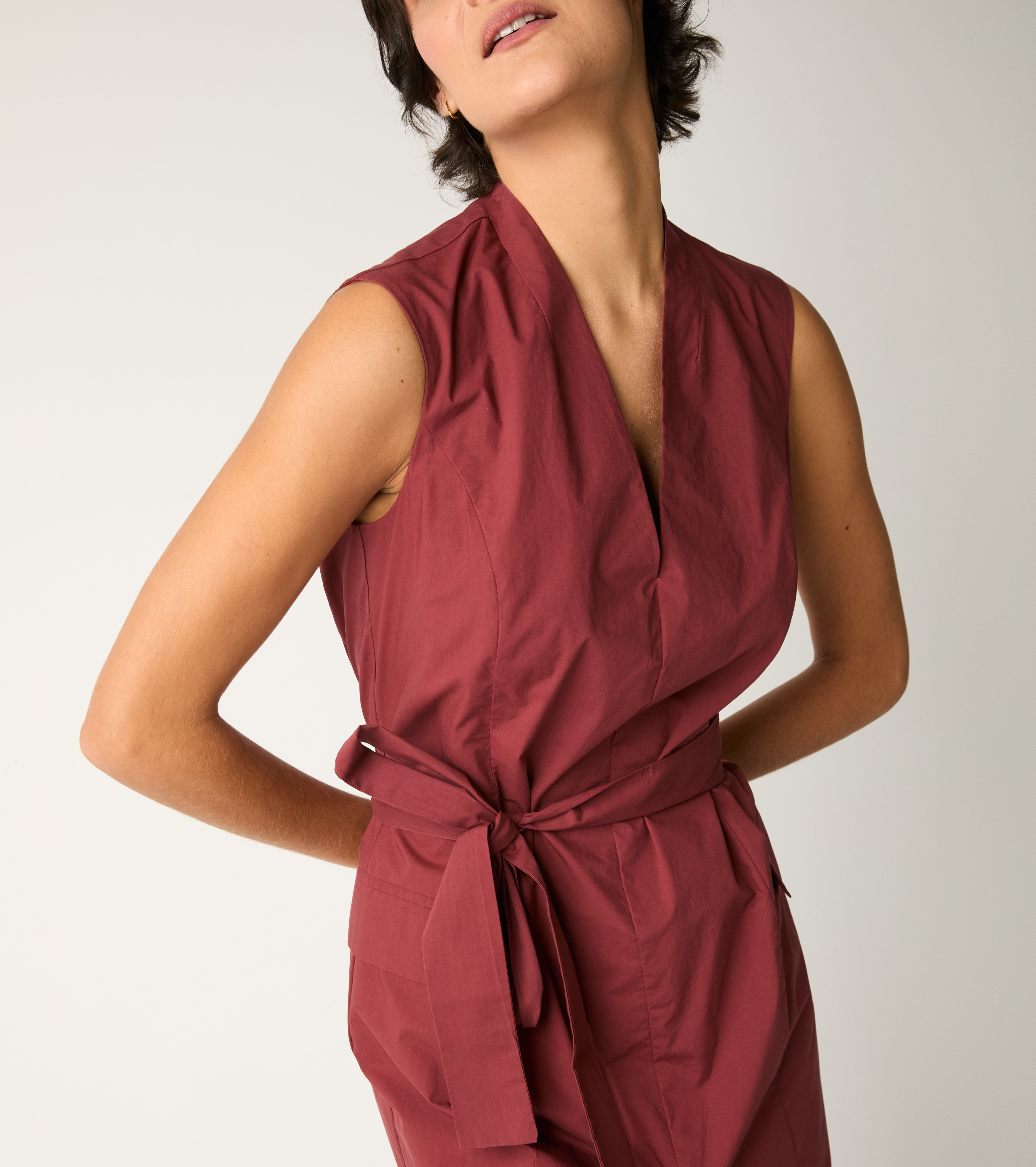 Cotton dress with jam belt