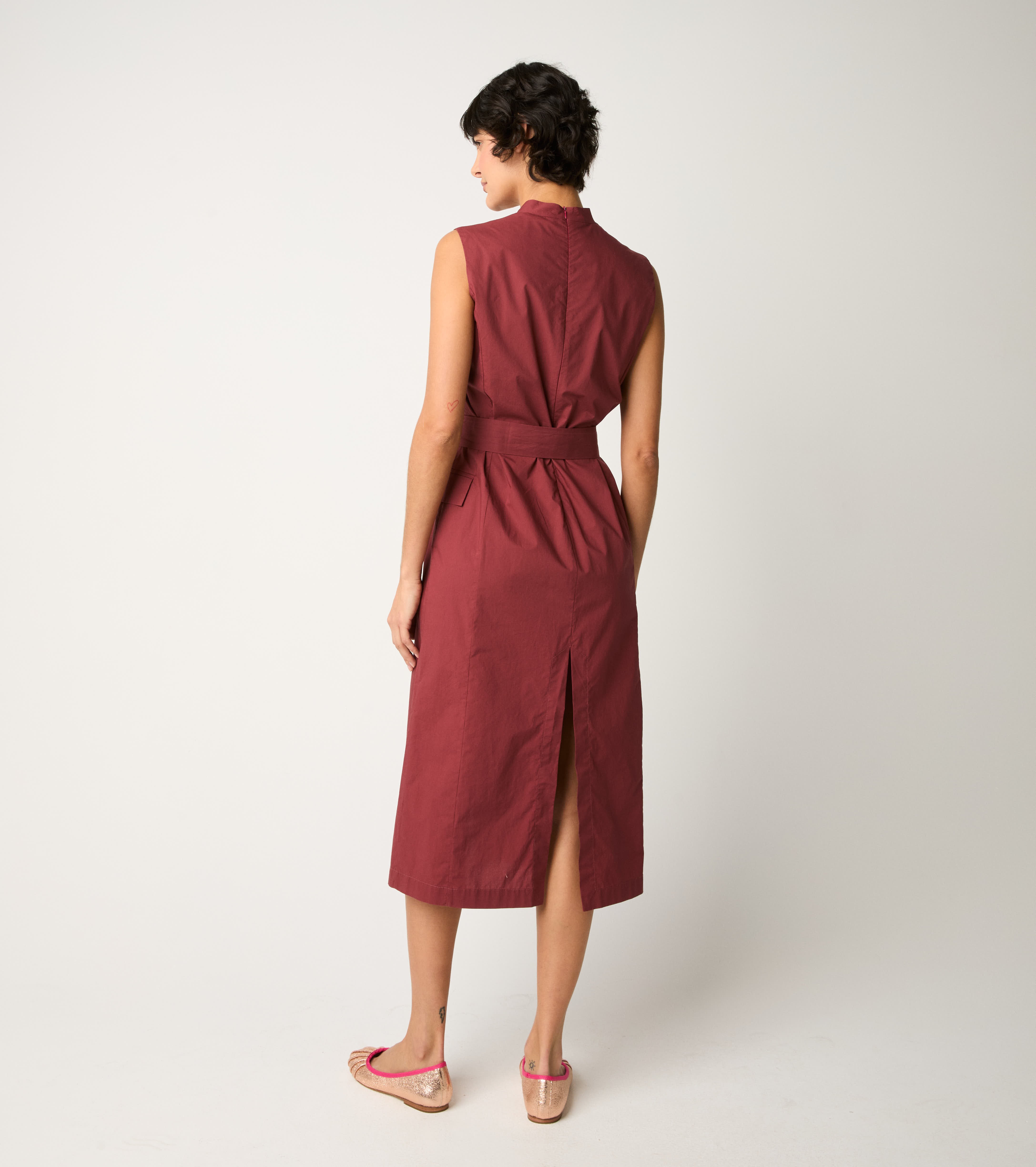 Cotton dress with jam belt