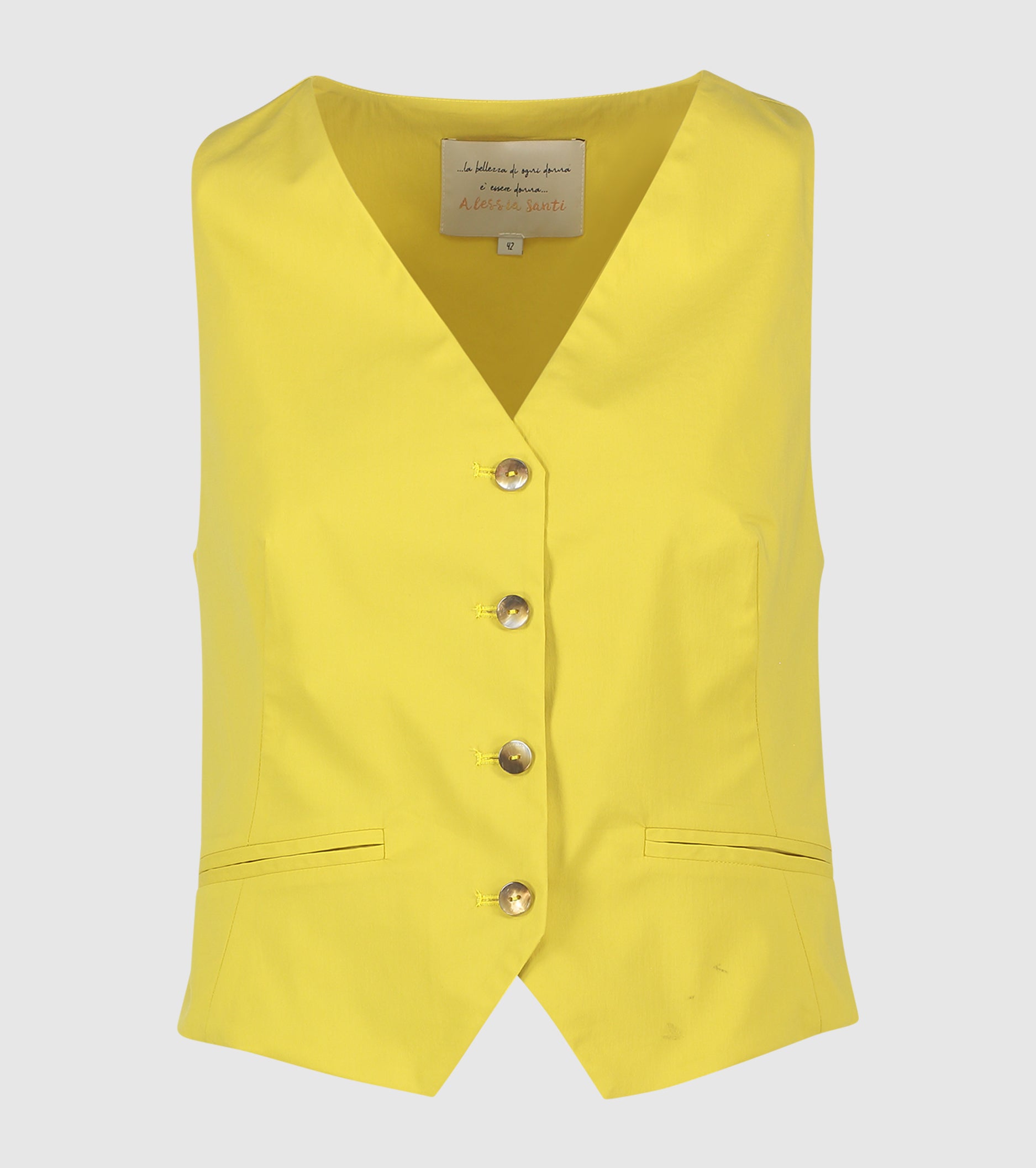 Oil V-neck buttoned waistcoat