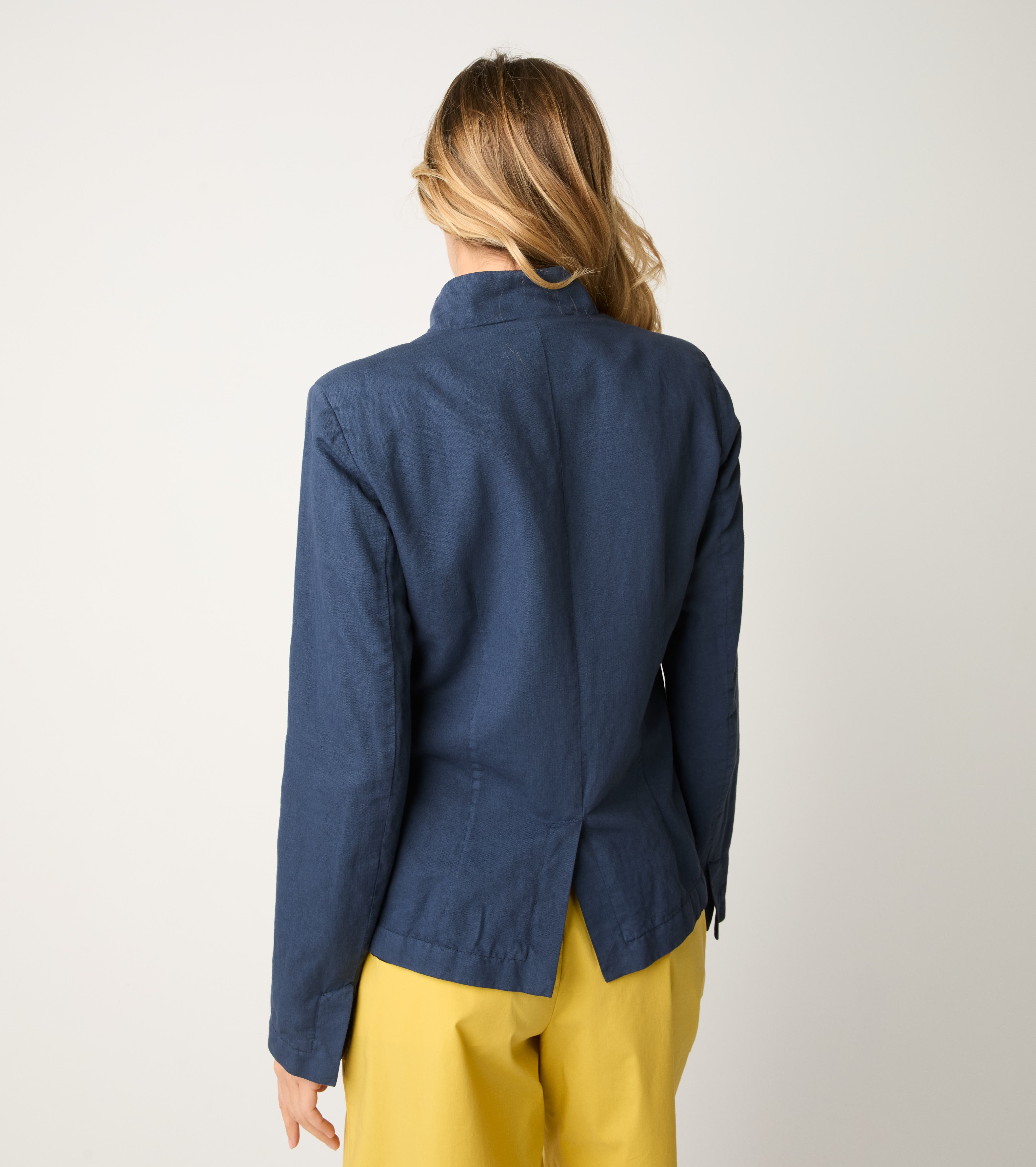 Blue mandarin collar jacket